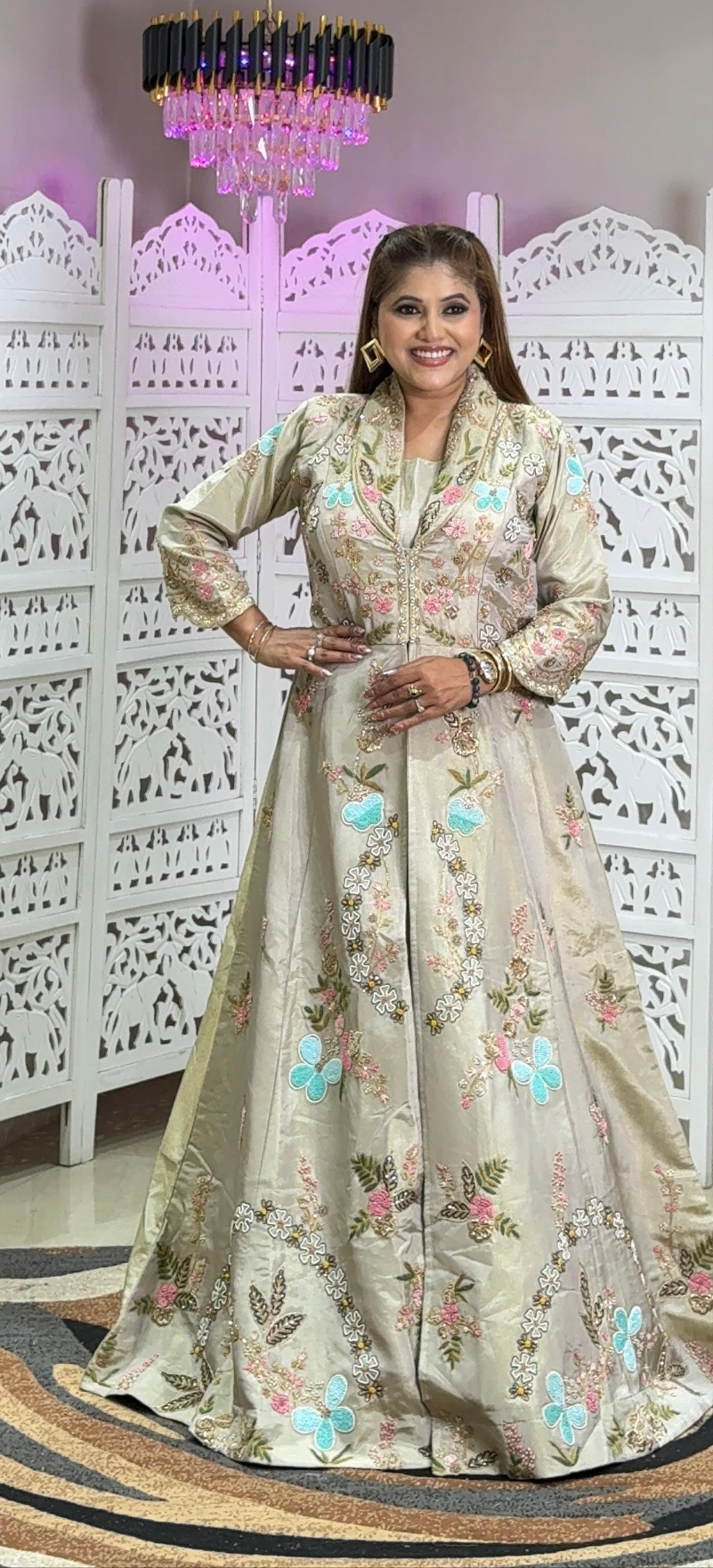 Lehenga Motiwork Sequence jardoshi kattdana Threadwork