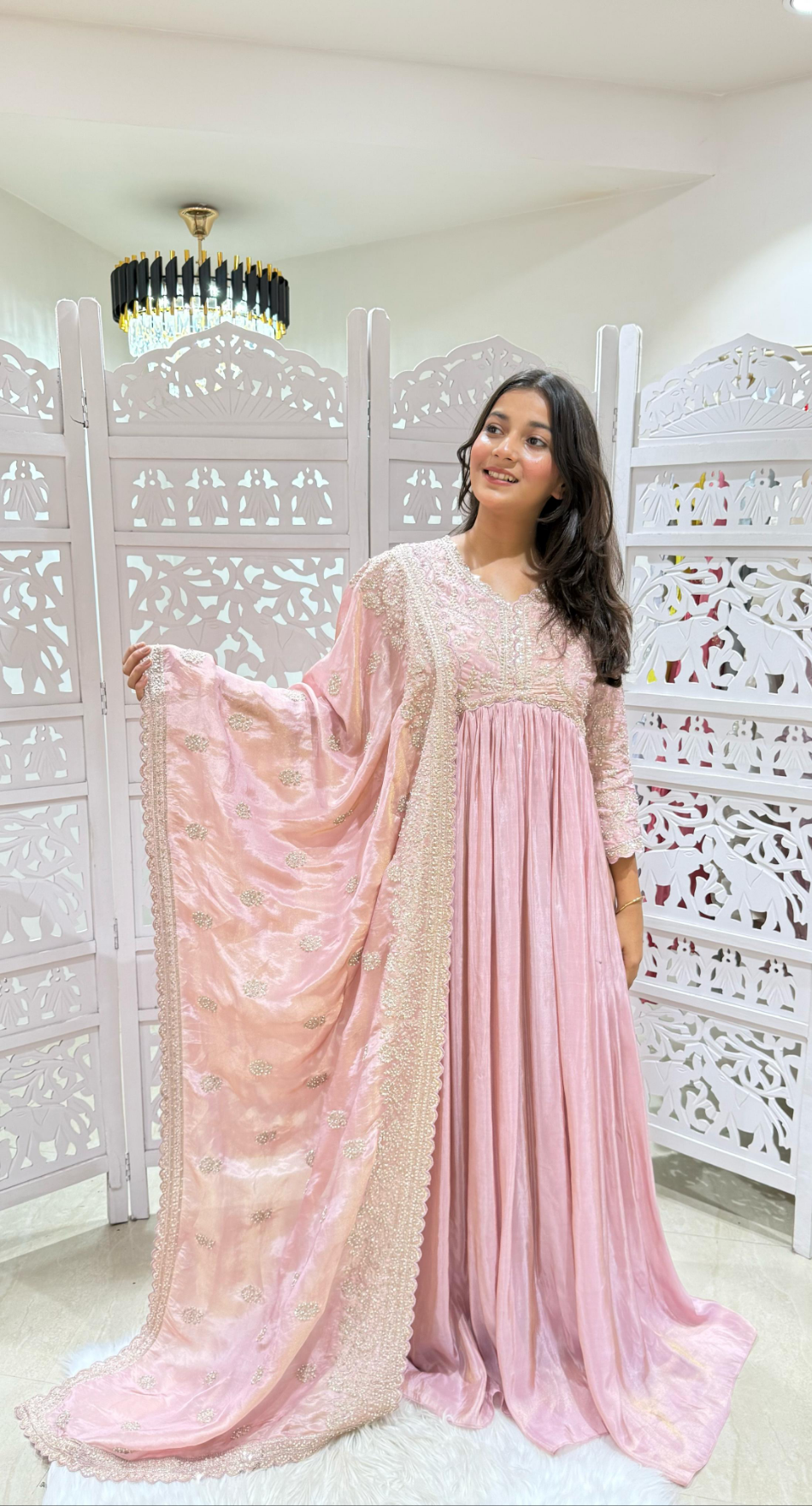 Gown Jardoshi Kathdaana Motiwork