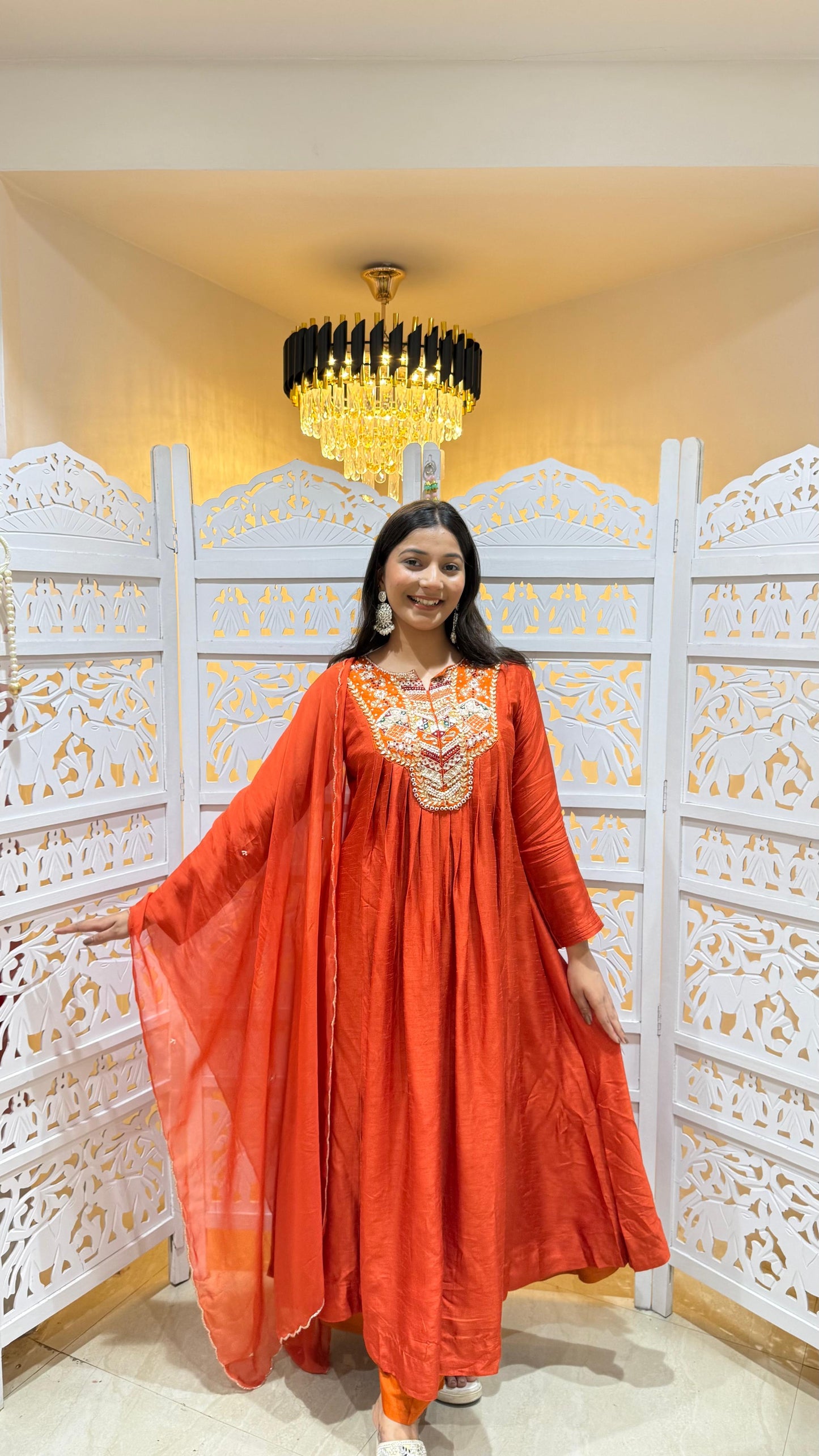 Anarkali pant with dupatta