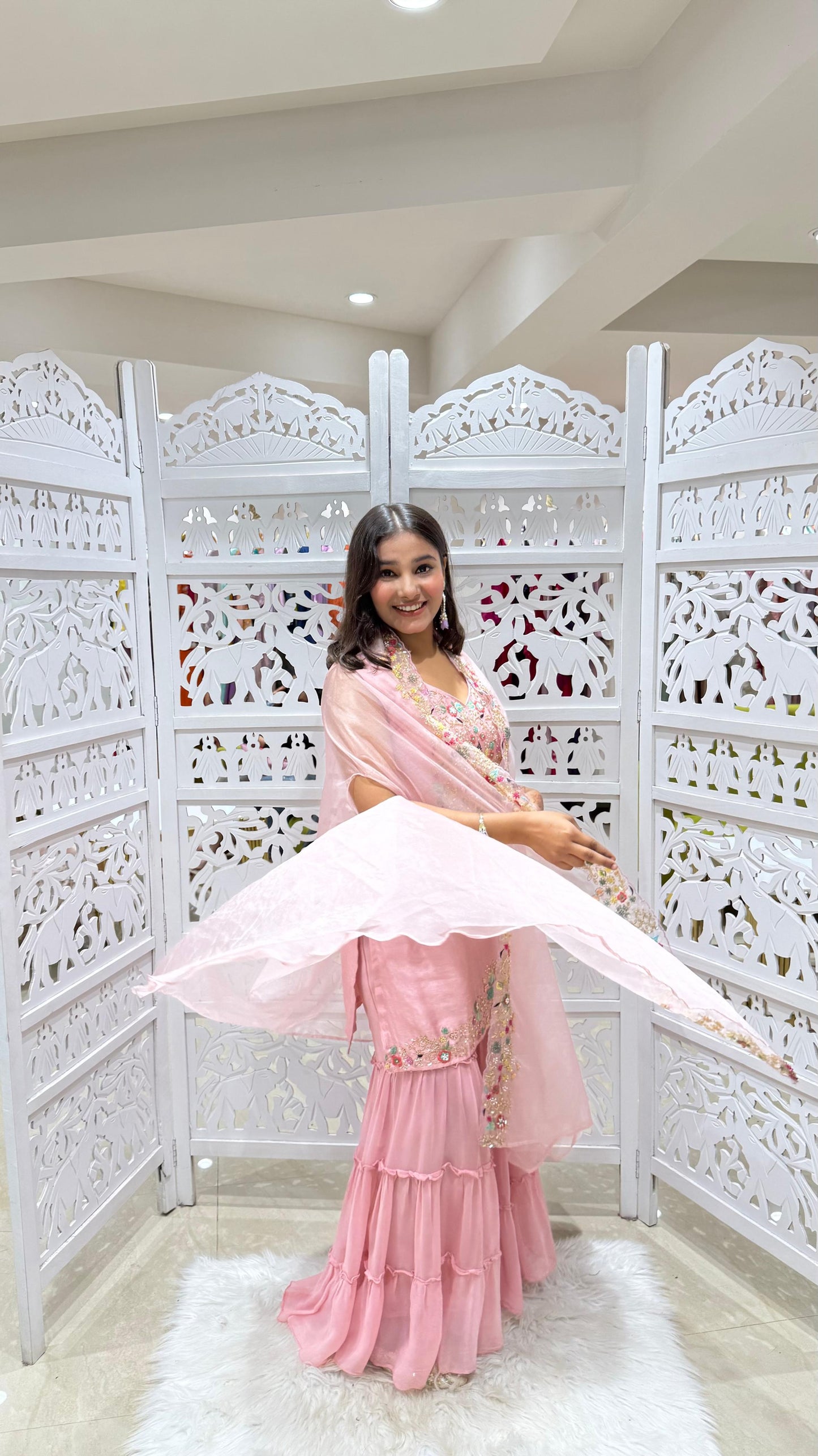 Kurti sharara with shurg