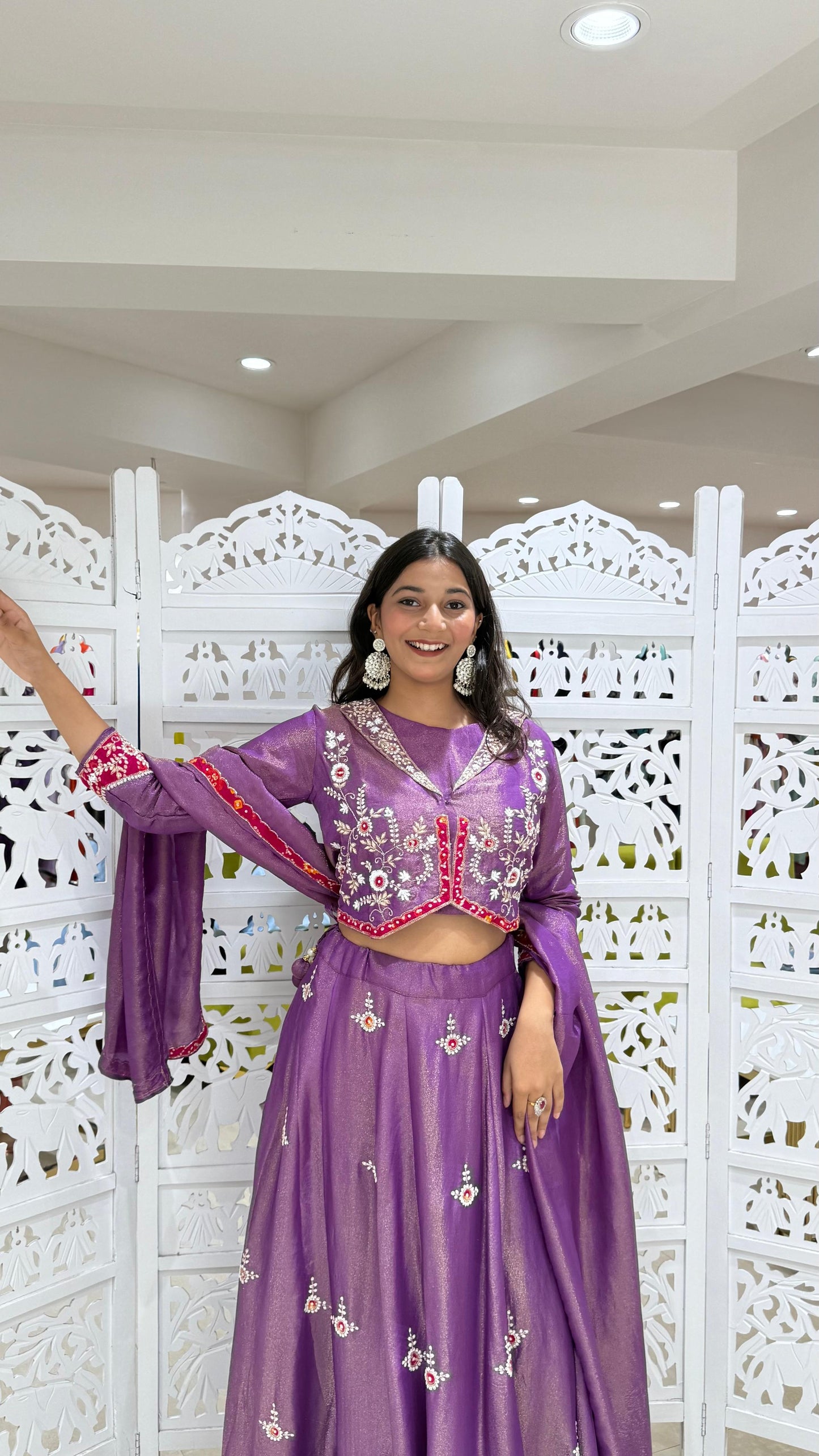 Lehanga jardoshi kathdaana Sequence motiwork patchwork