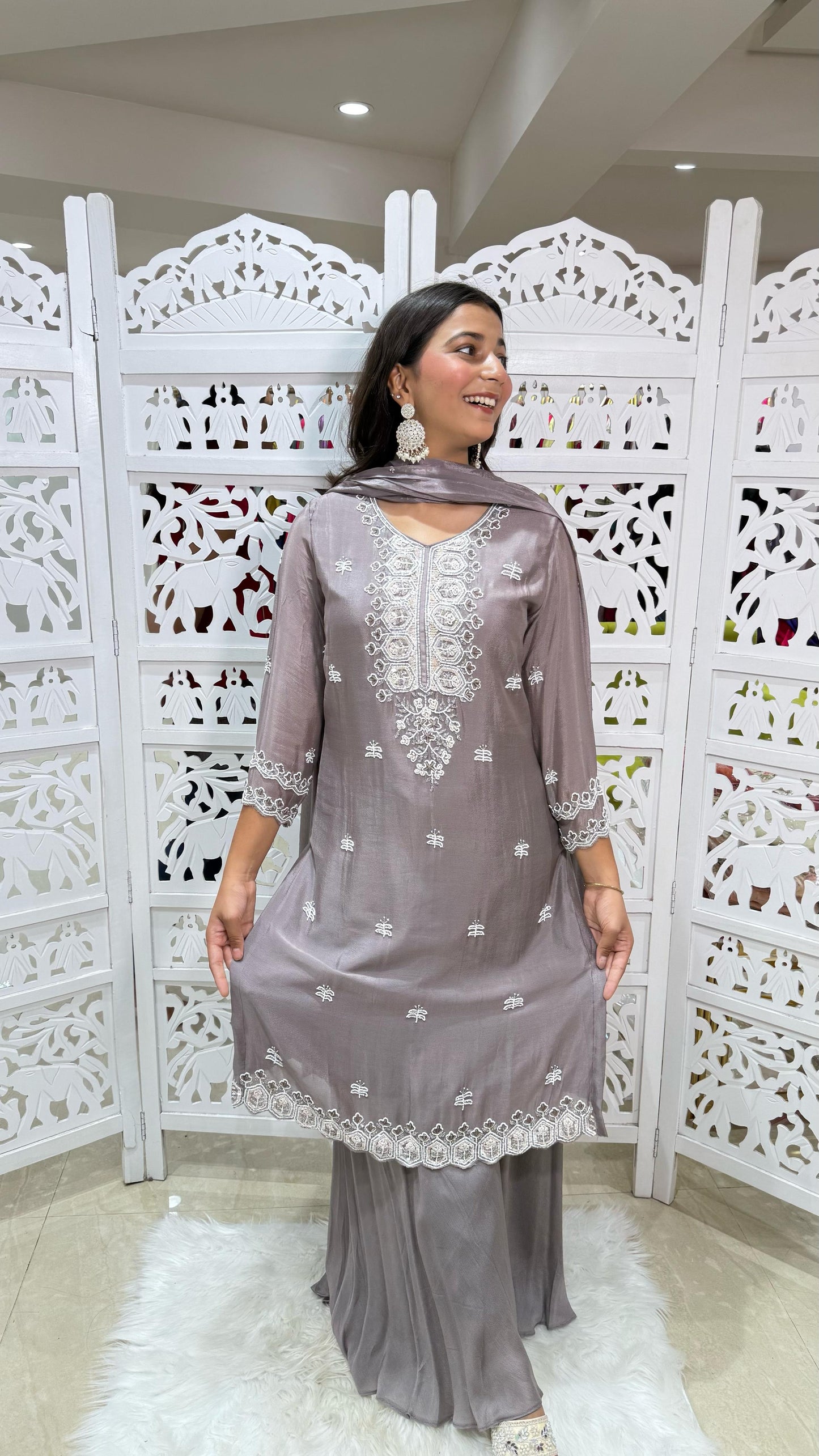 Kurti plazo with dupatta