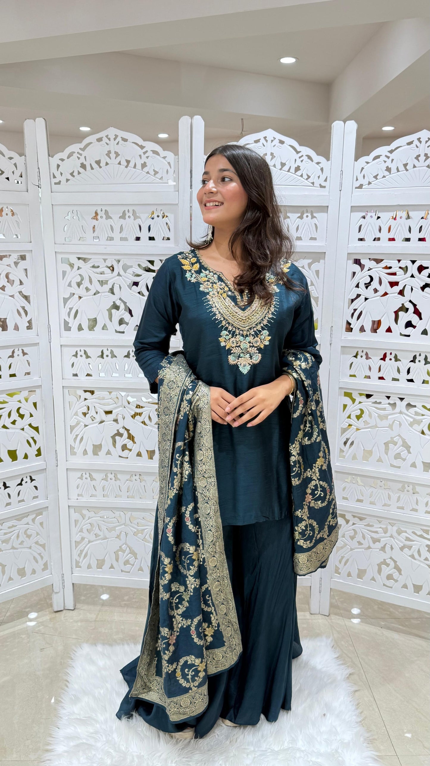 Kurti plazo with dupatta