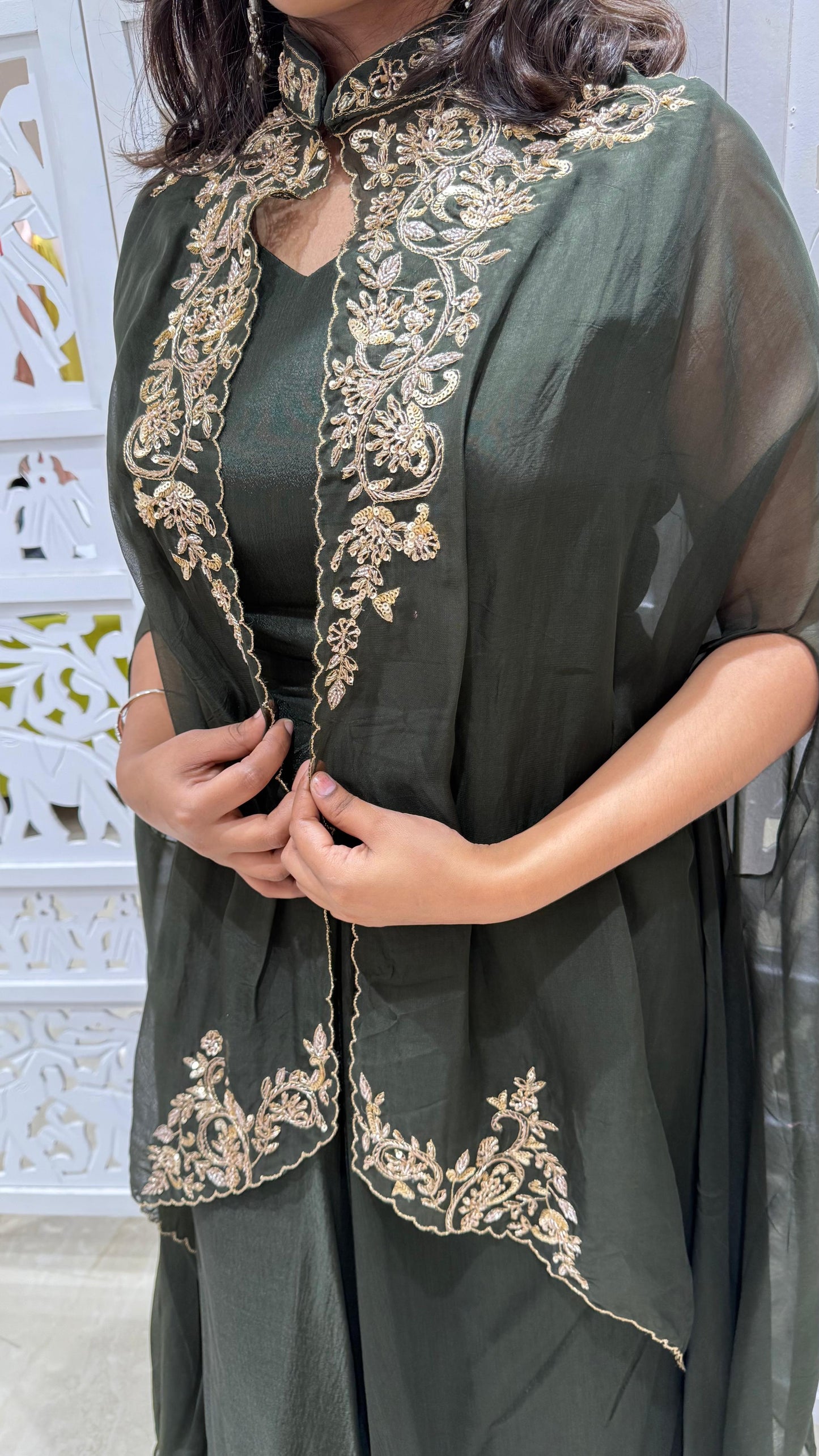 Three piece indowestern Sequence kathdaana Jardoshi