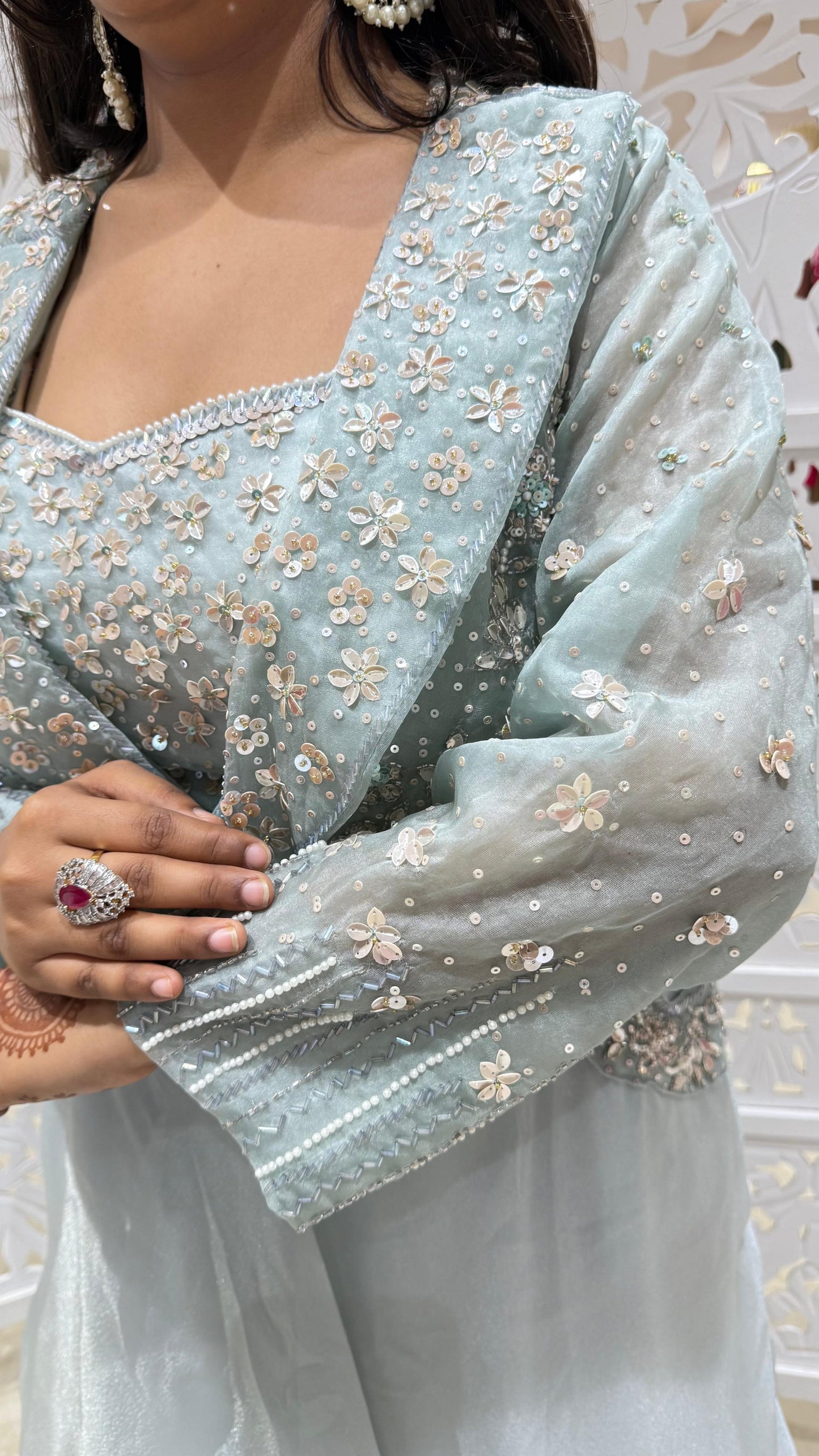 Crop top skirt Kathdaana Motiwork sequence