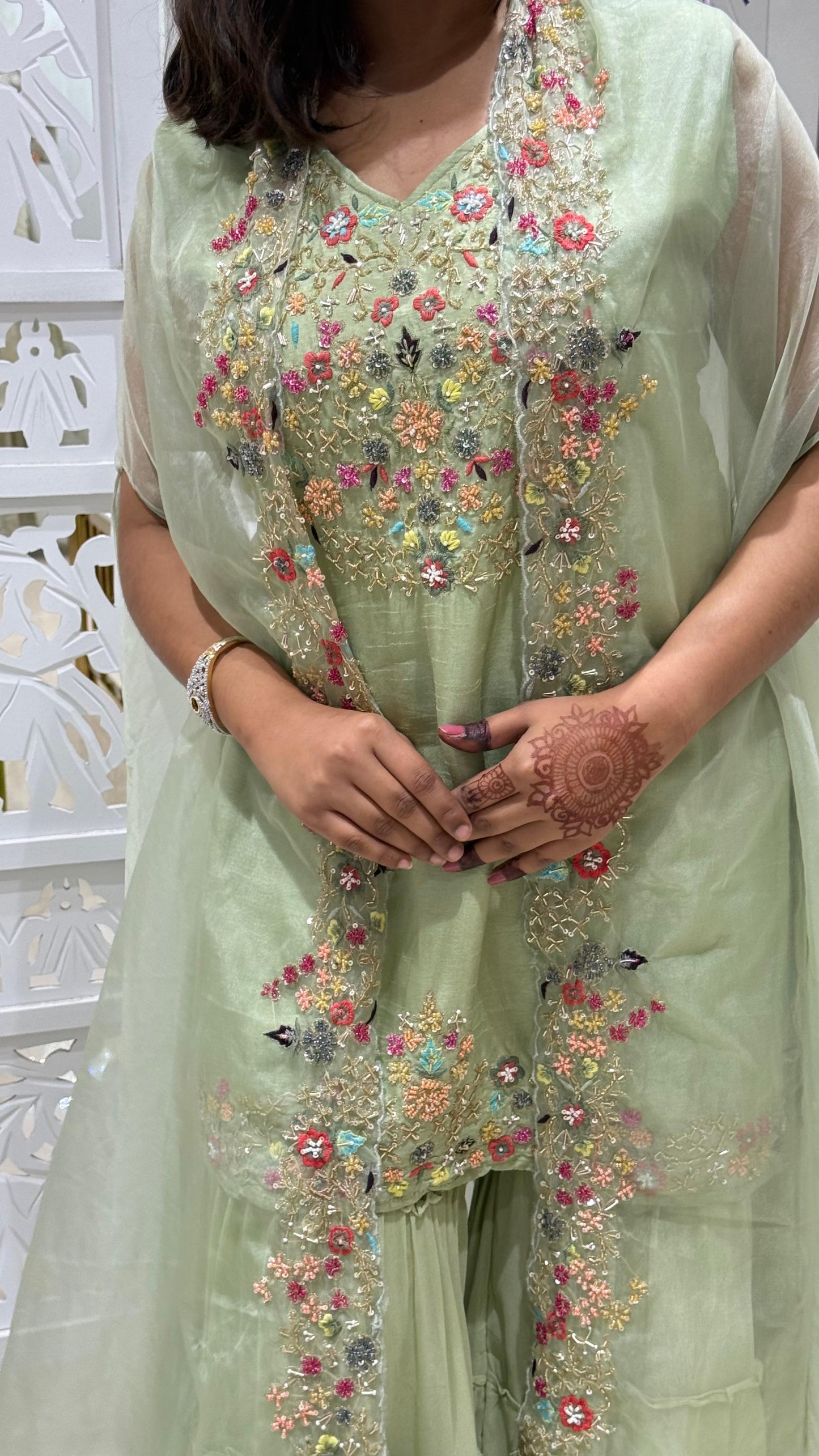 Kurti sharara with shurg