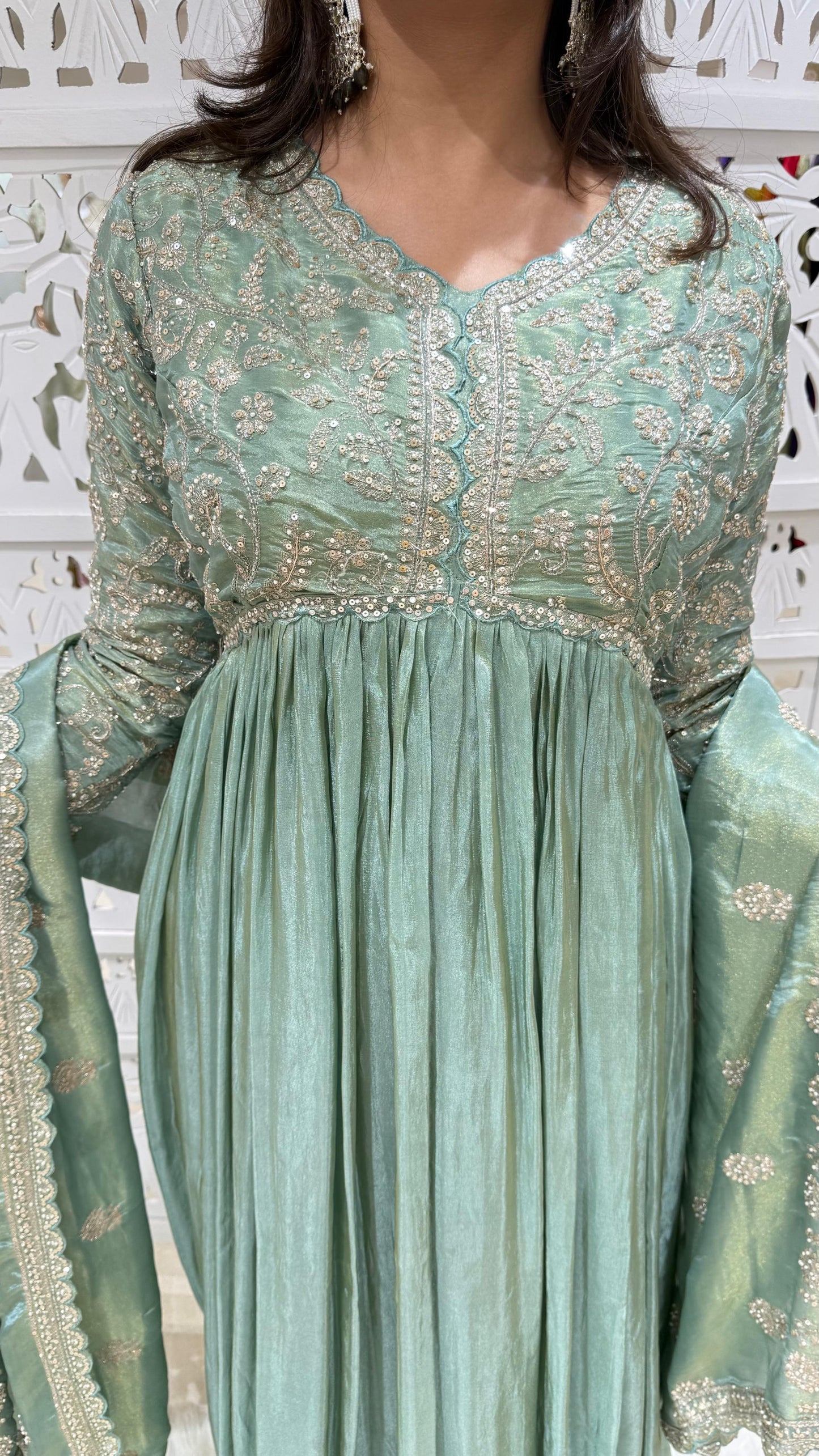 Gown Jardoshi Kathdaana Motiwork