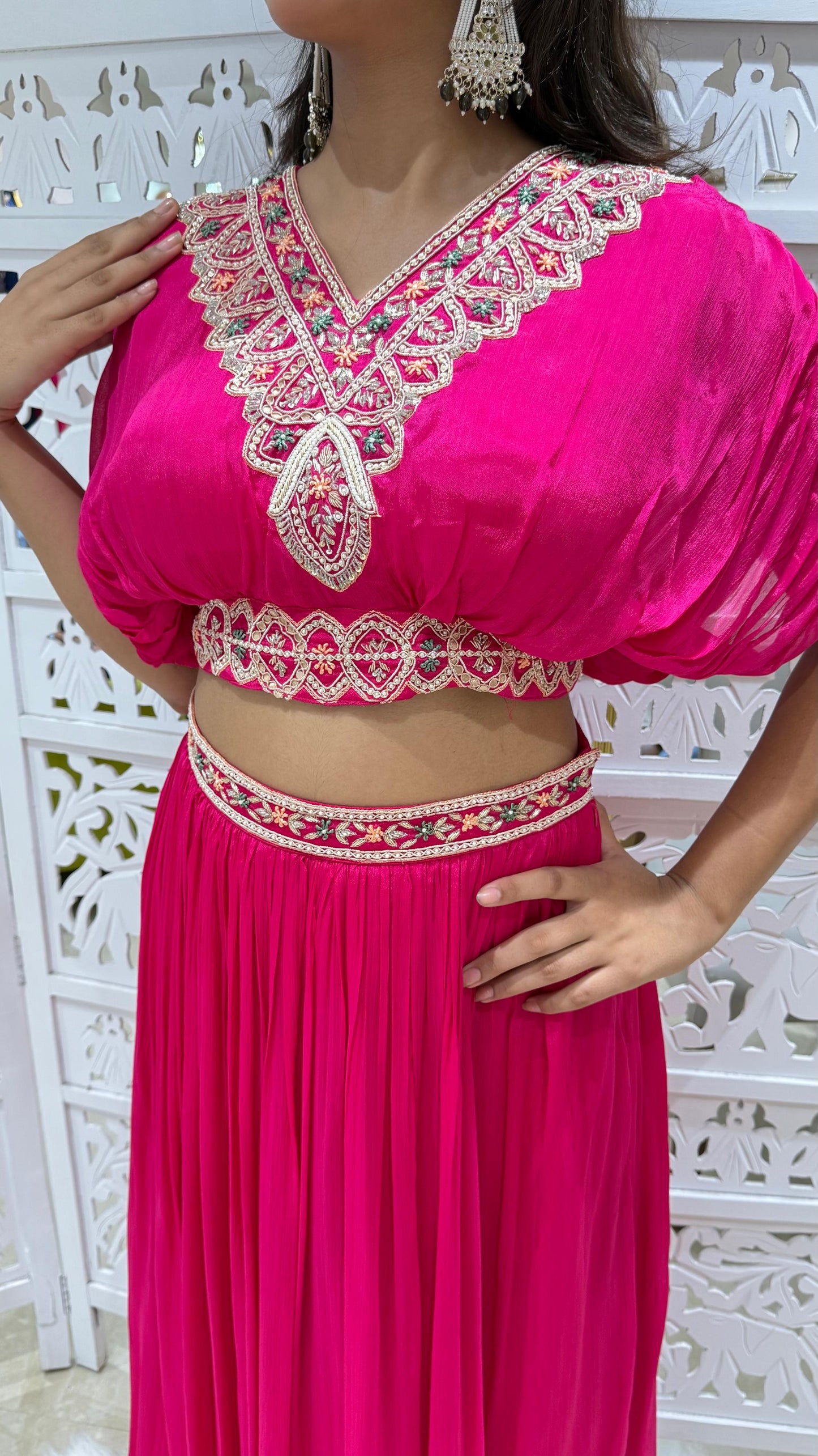 Indo-western crop top skirt