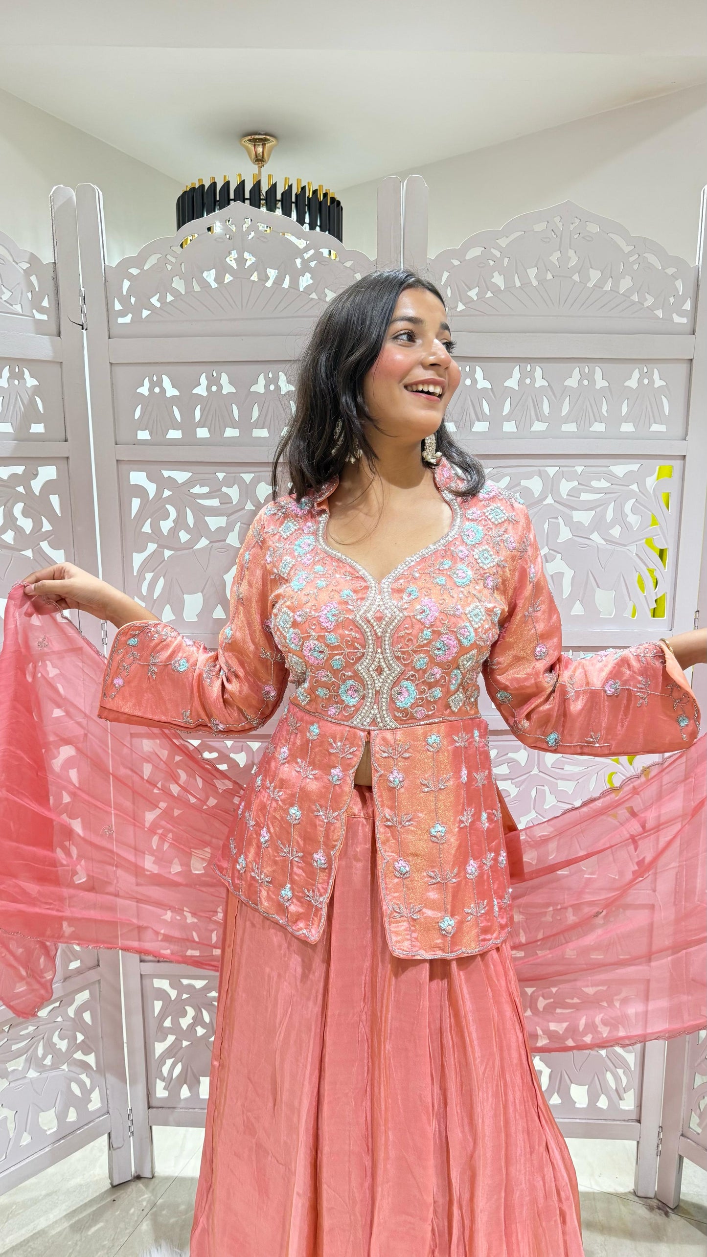 Lehenga Sequence Kathdaana Threadwork Motiwork