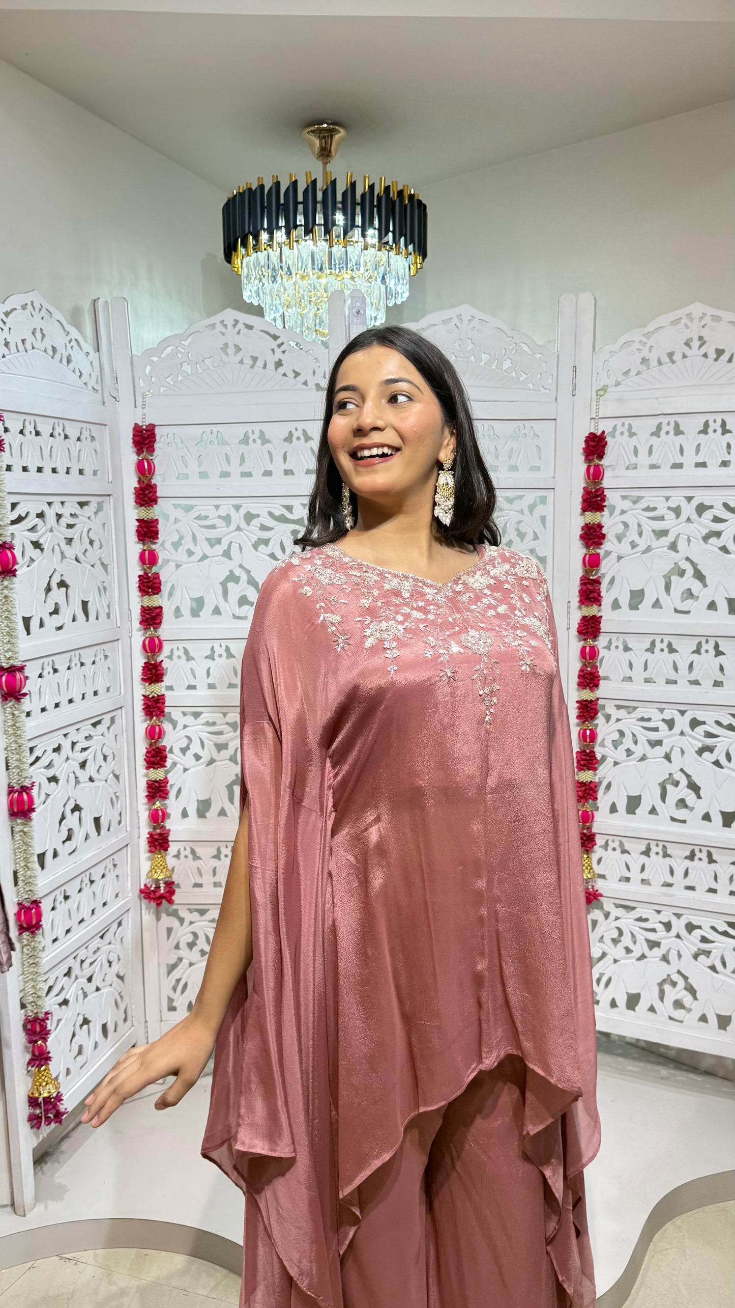 Kaftan crop top plazo