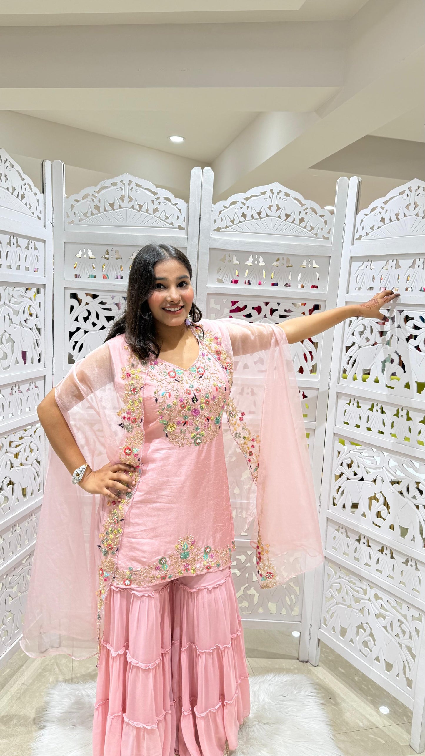 Kurti sharara with shurg