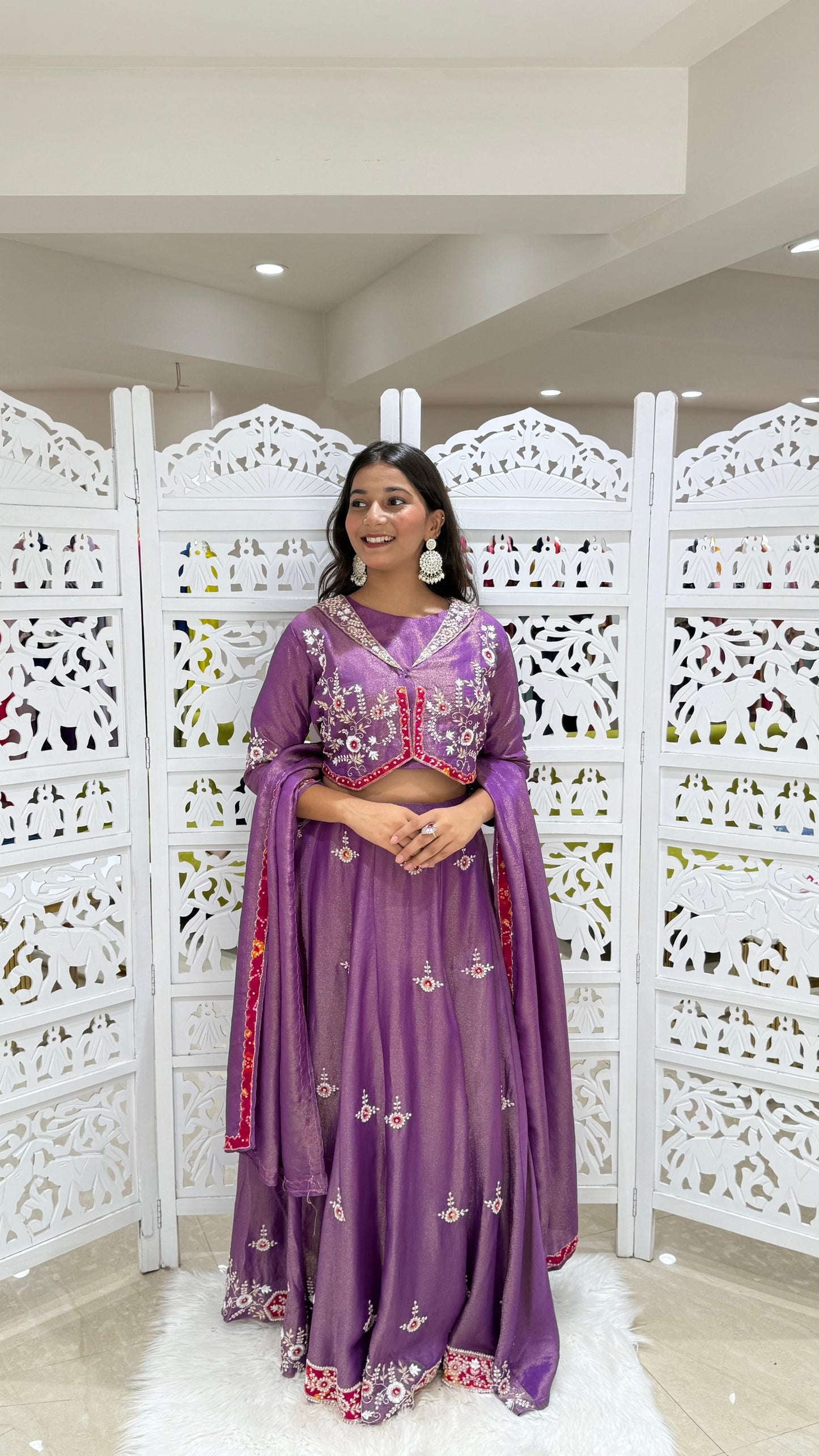 Lehanga jardoshi kathdaana Sequence motiwork patchwork