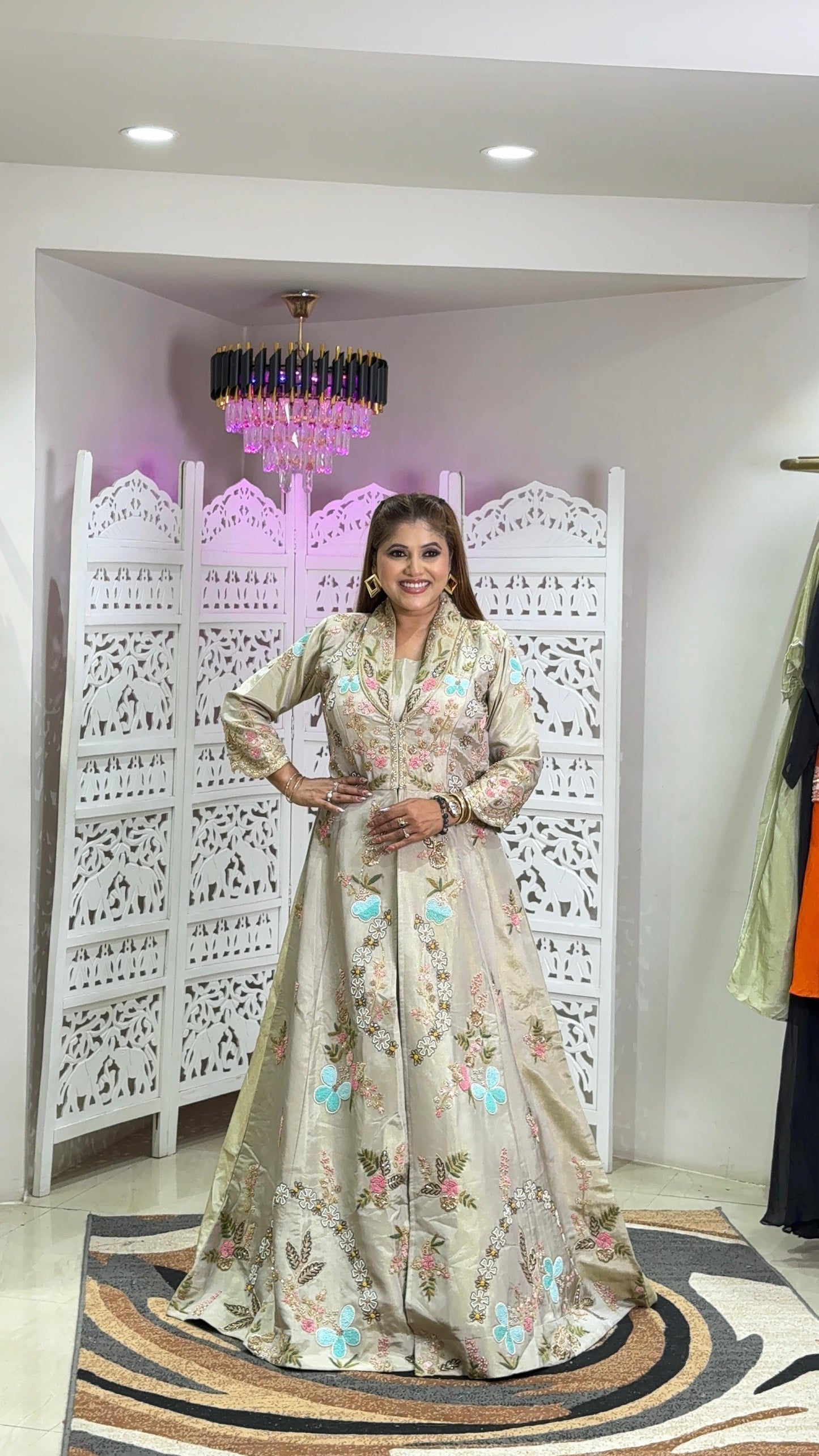 Lehenga Motiwork Sequence jardoshi kattdana Threadwork