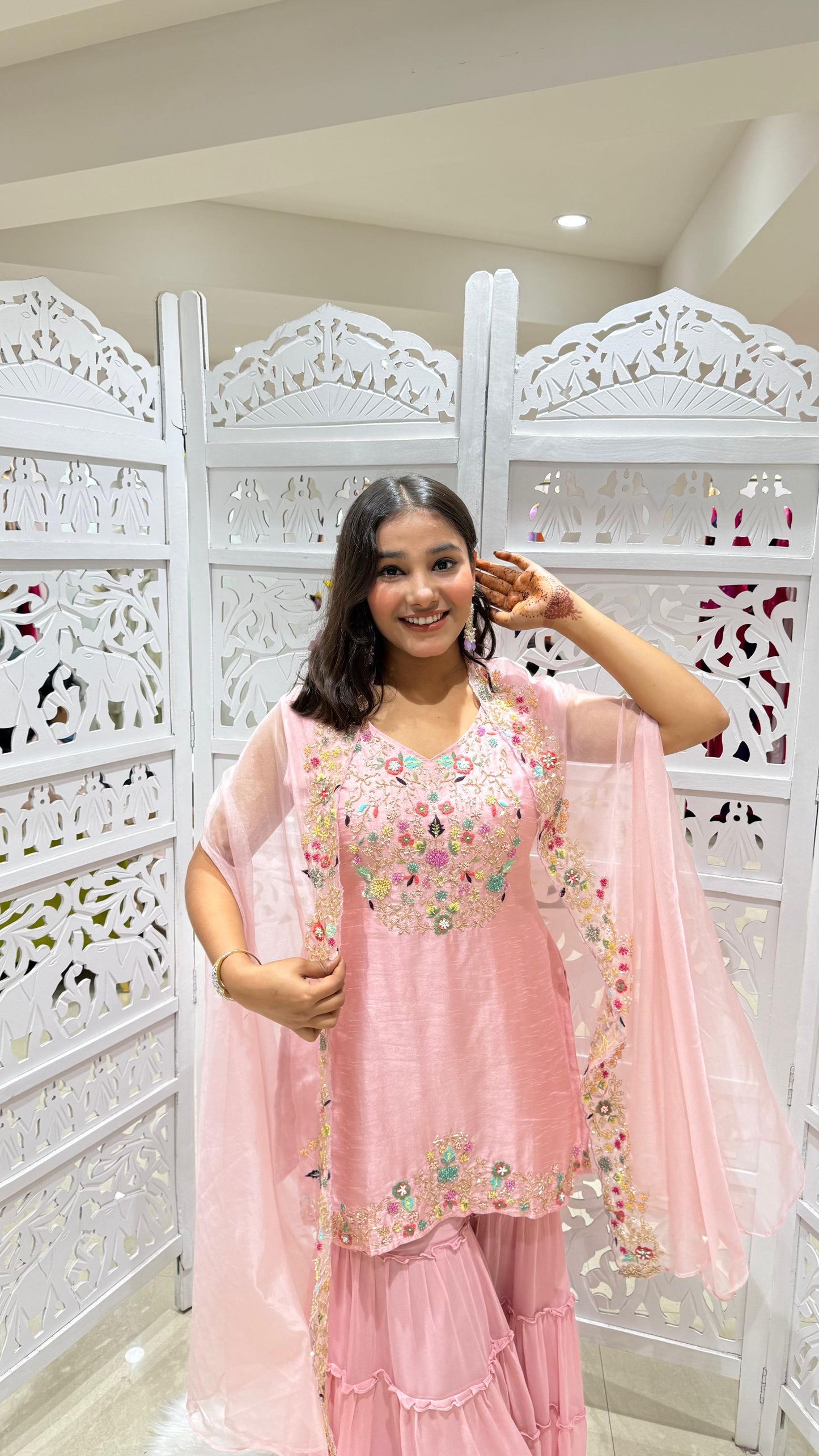 Kurti sharara with shurg