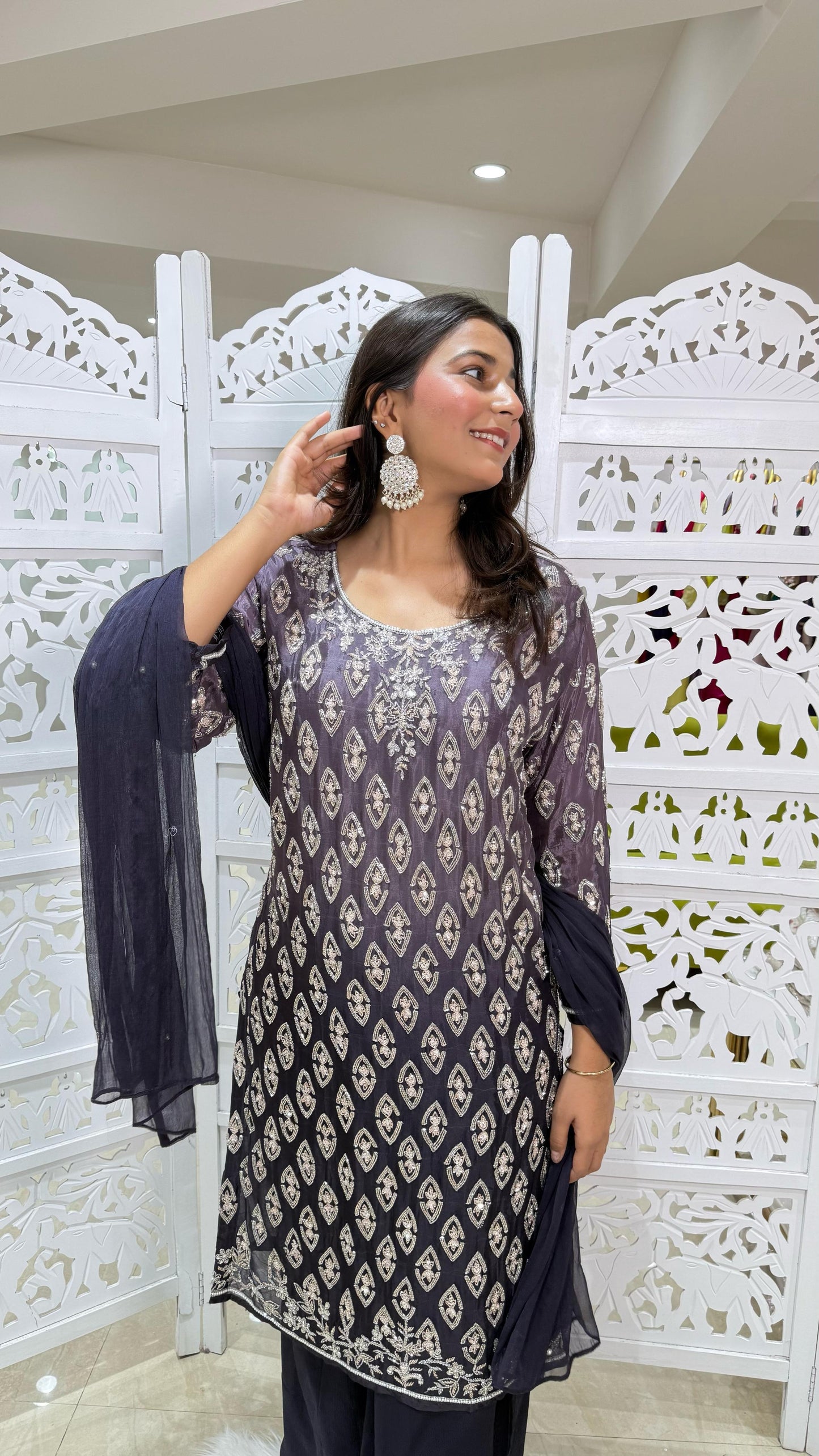 Kurti plazo with dupatta
