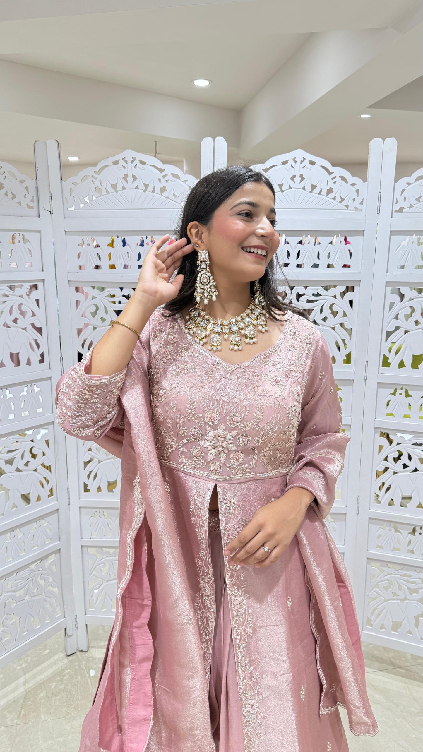 Lehenga jardoshi motiwork Sequence threadwok