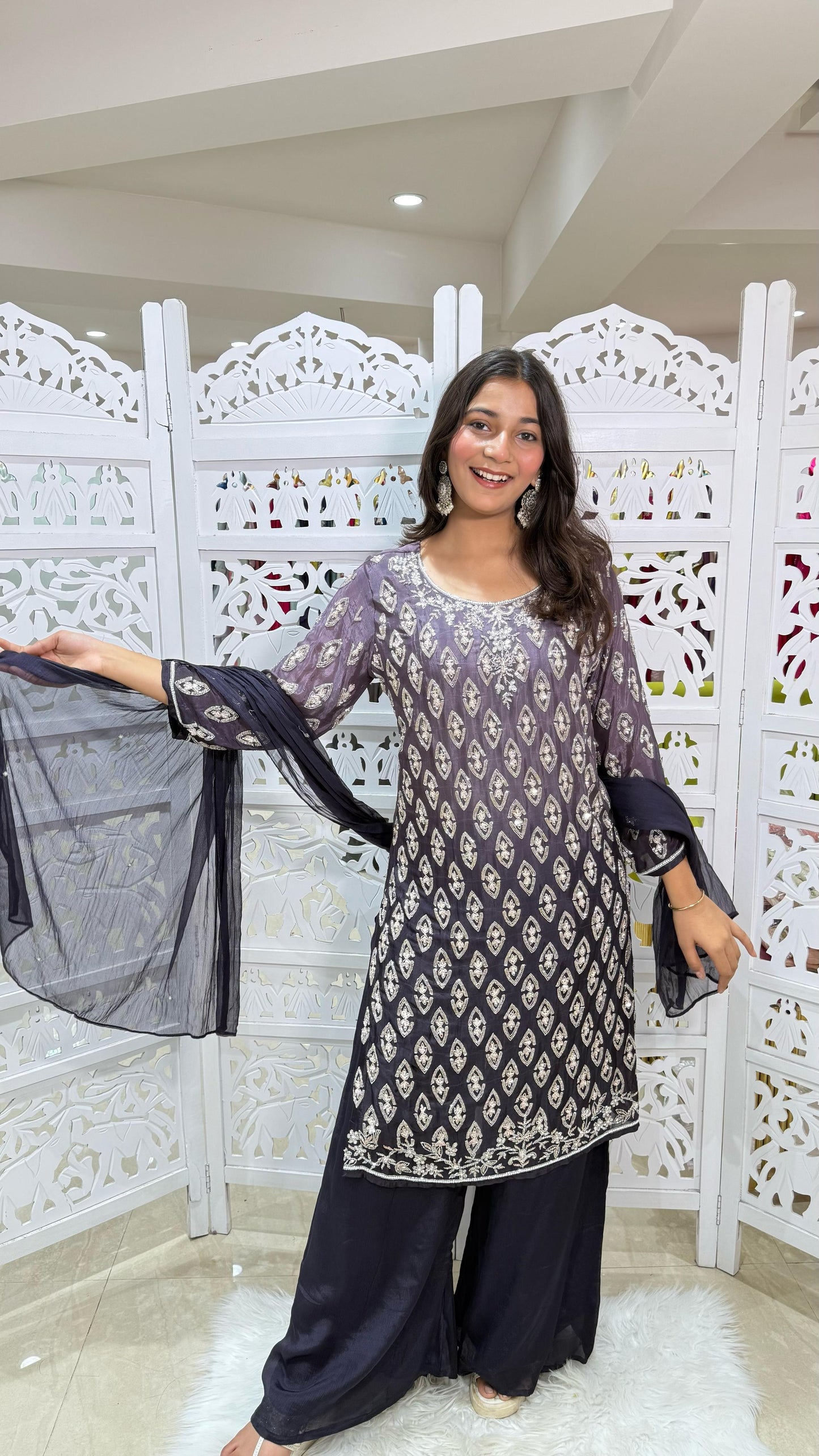 Kurti plazo with dupatta
