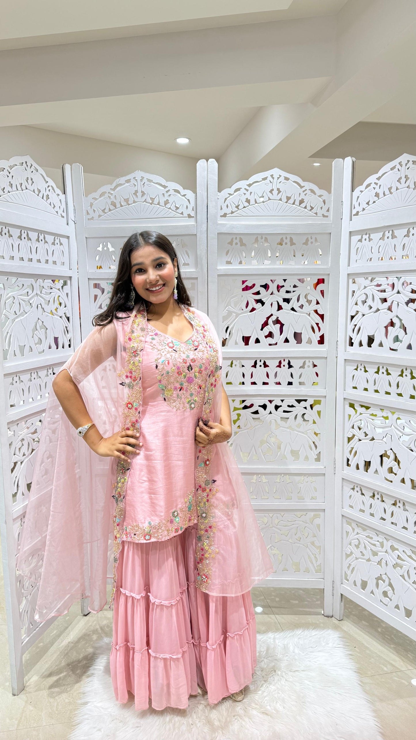 Kurti sharara with shurg
