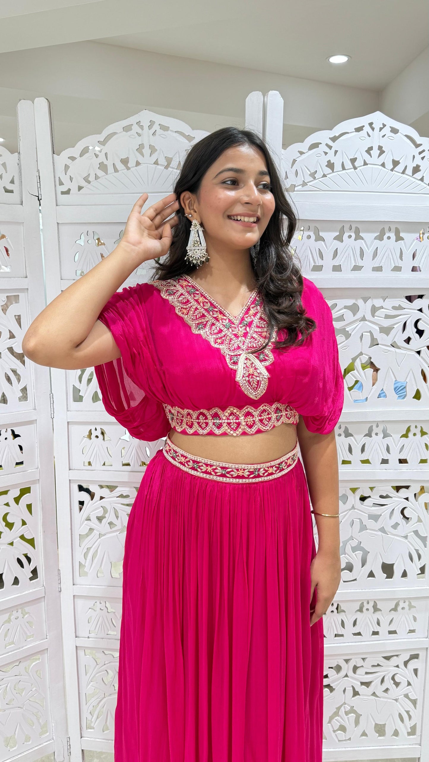 Indo-western crop top skirt