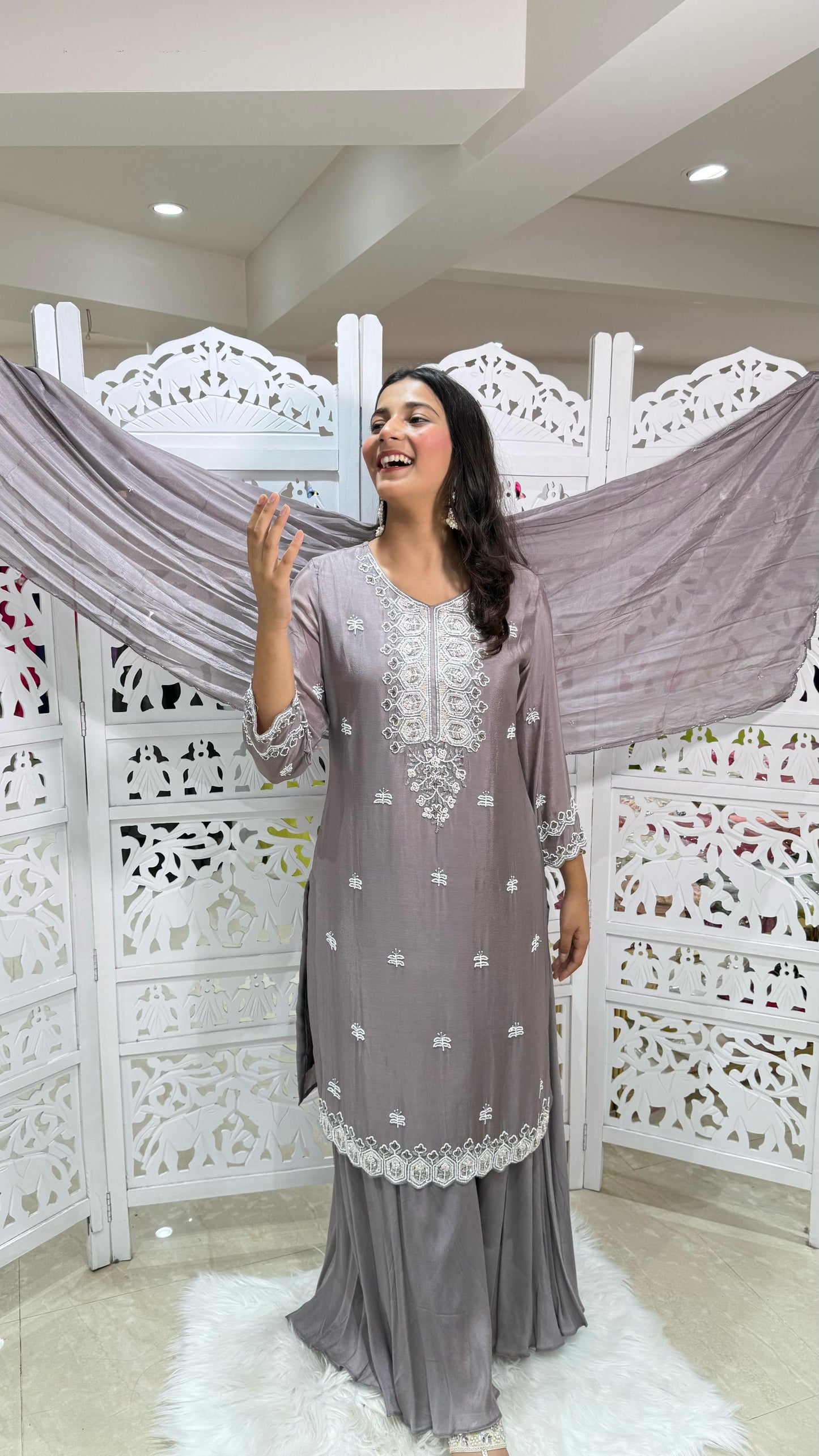 Kurti plazo with dupatta
