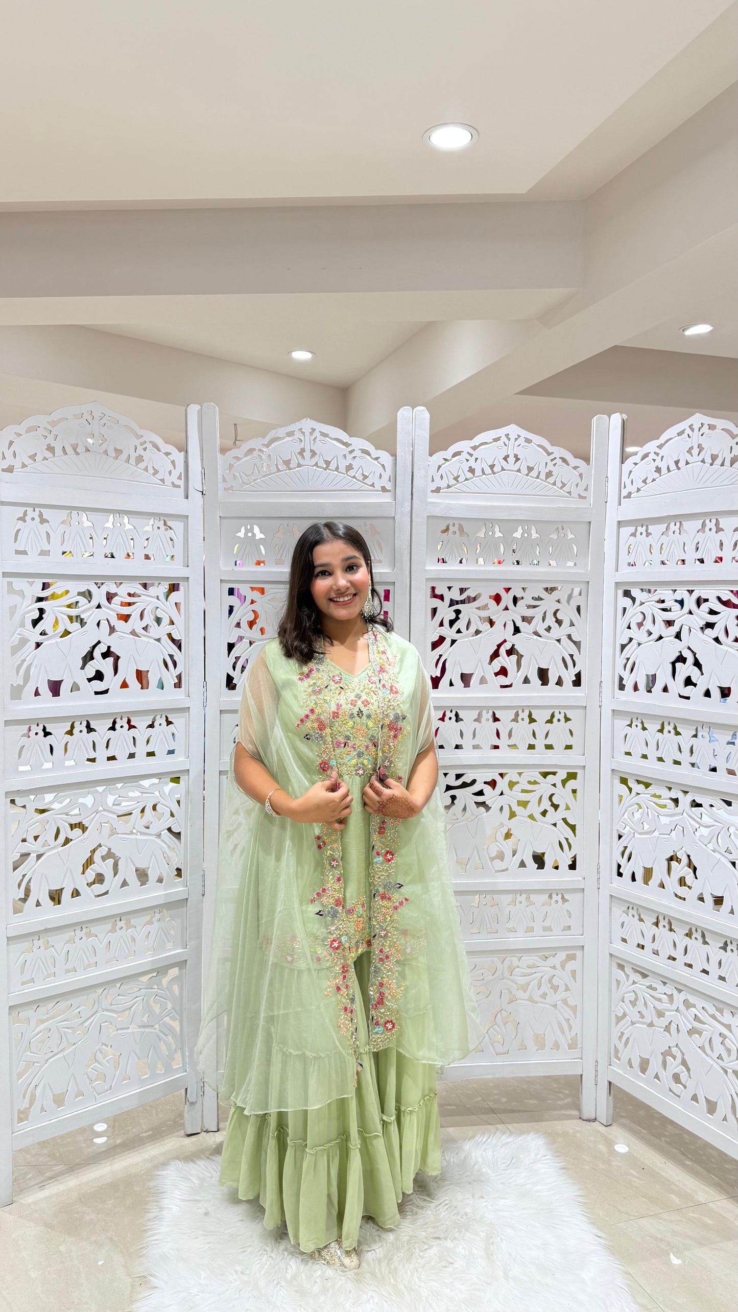 Kurti sharara with shurg