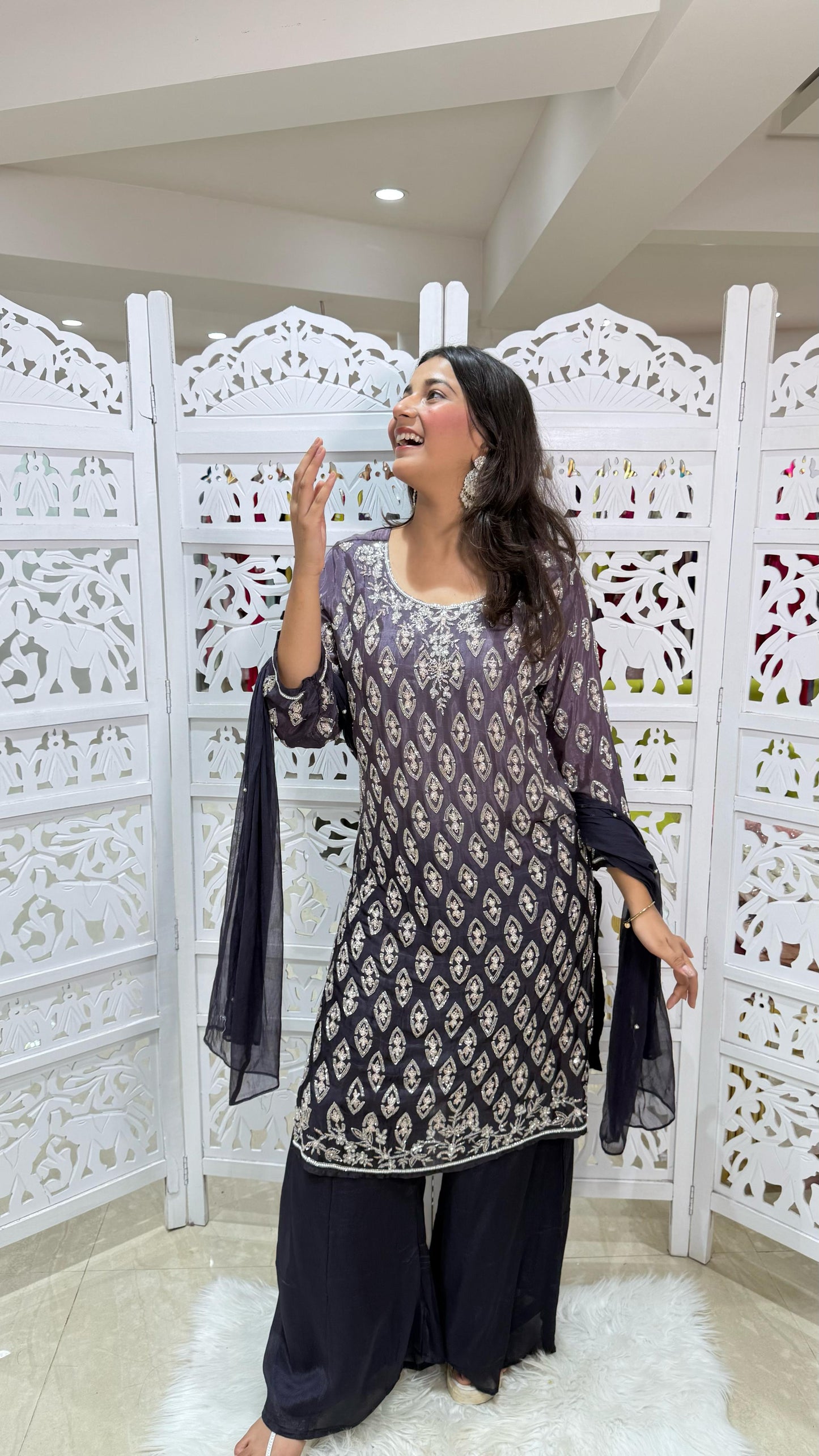 Kurti plazo with dupatta