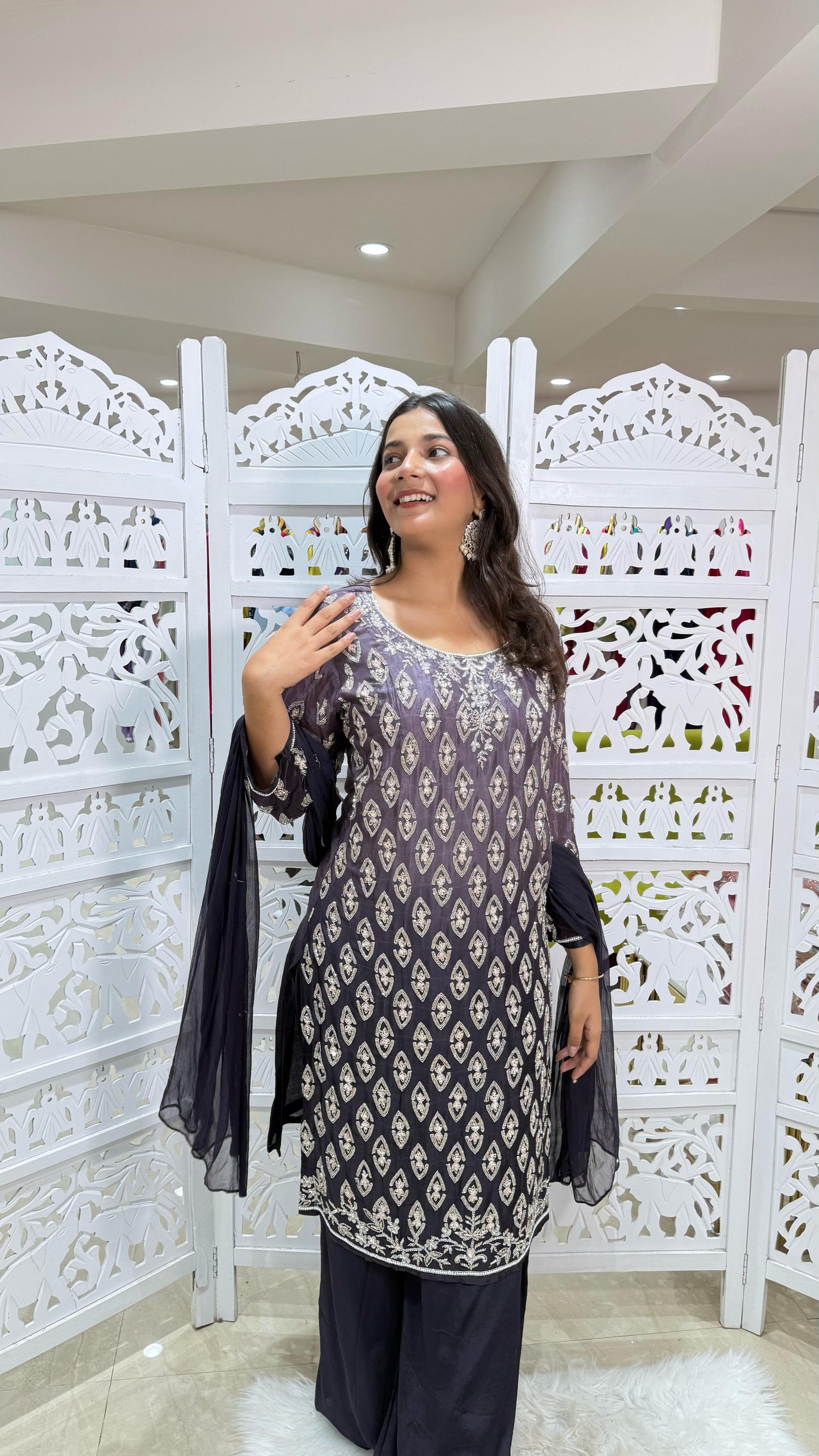 Kurti plazo with dupatta