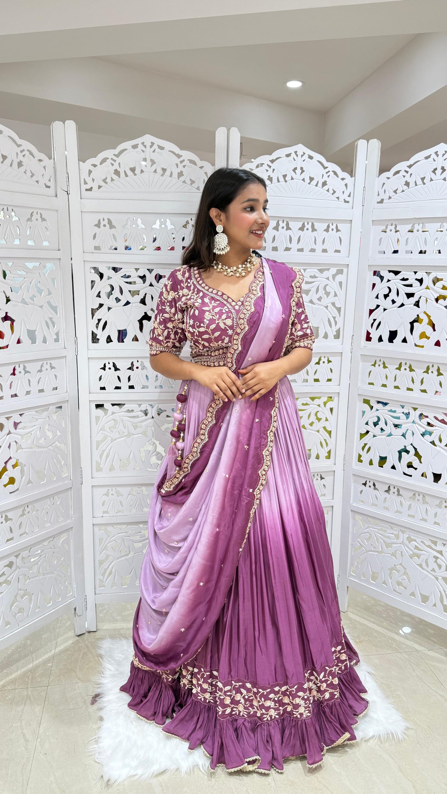 Lehenga Sequence jardoshi Threadwork
