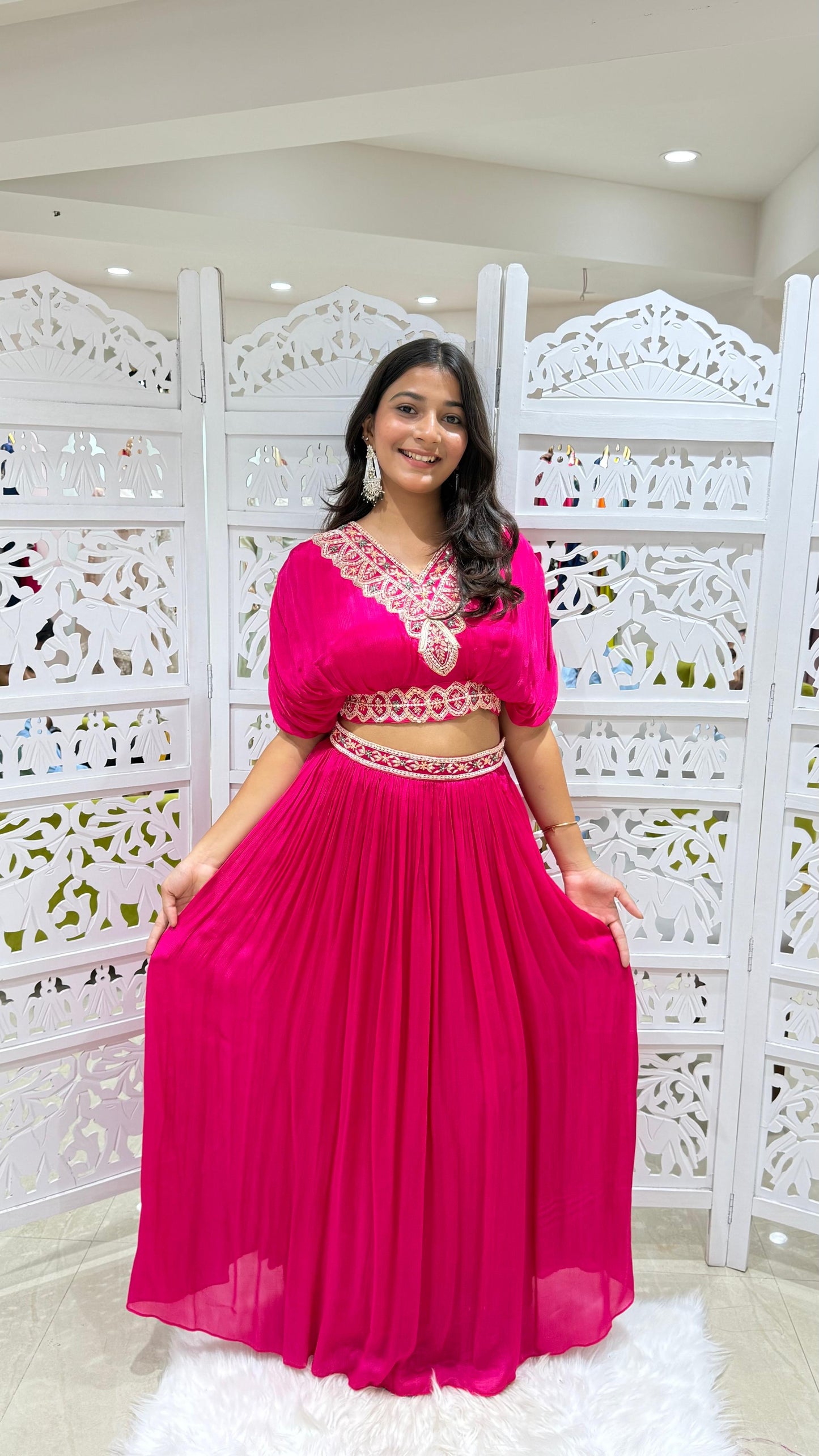 Indo-western crop top skirt
