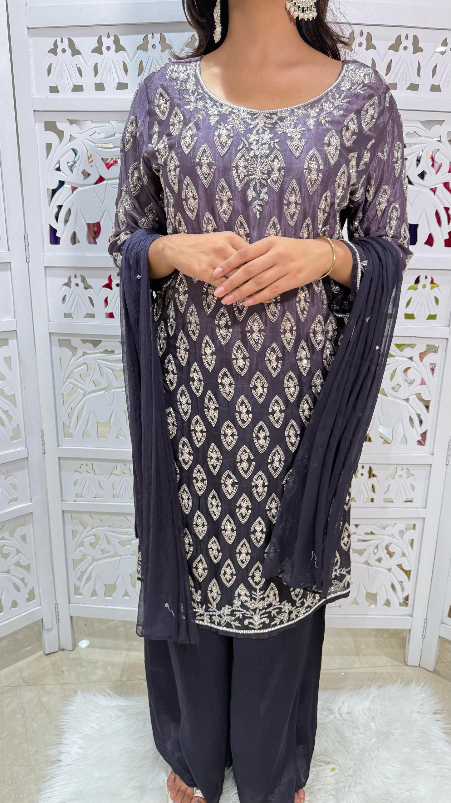 Kurti plazo with dupatta