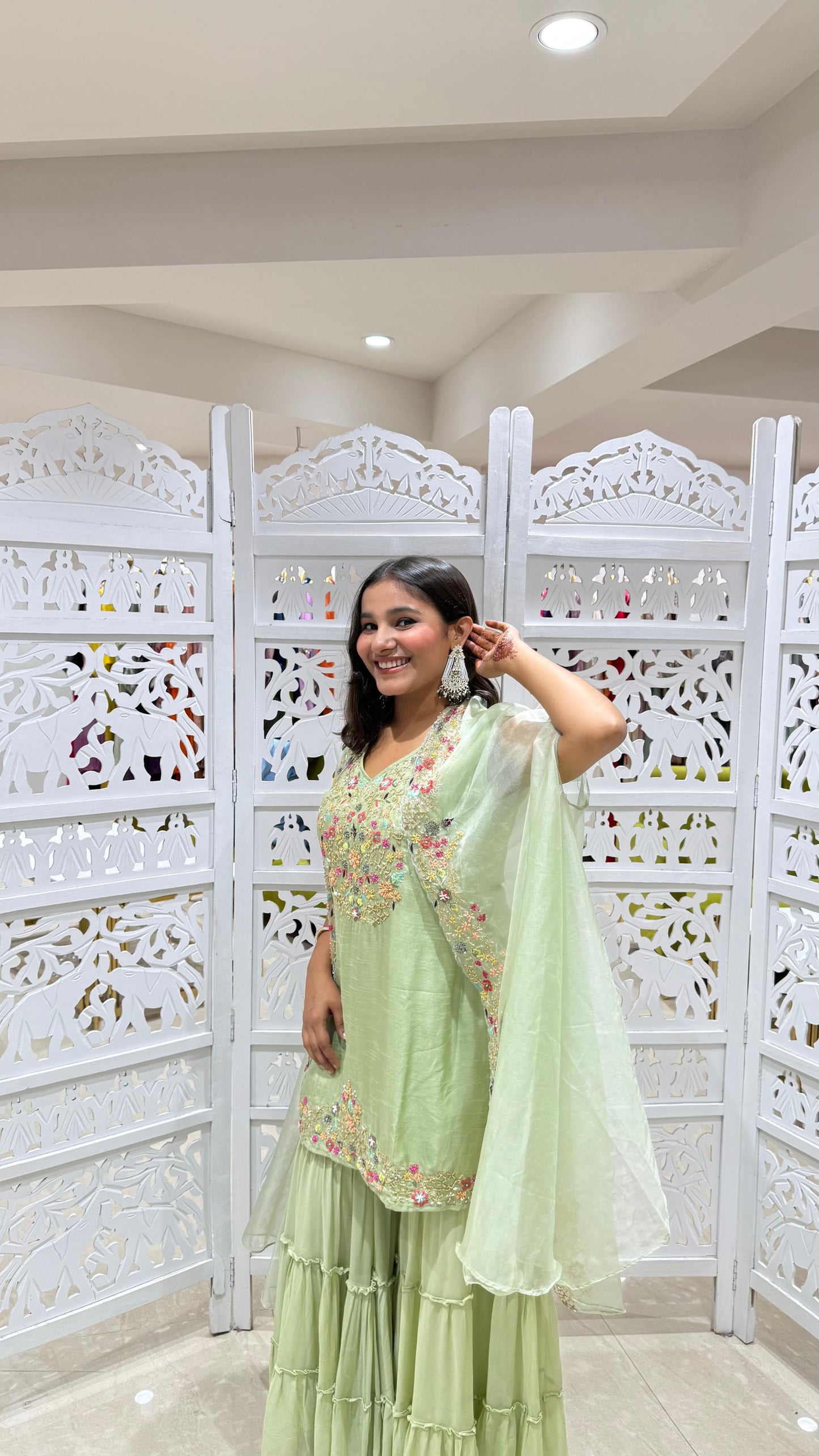 Kurti sharara with shurg