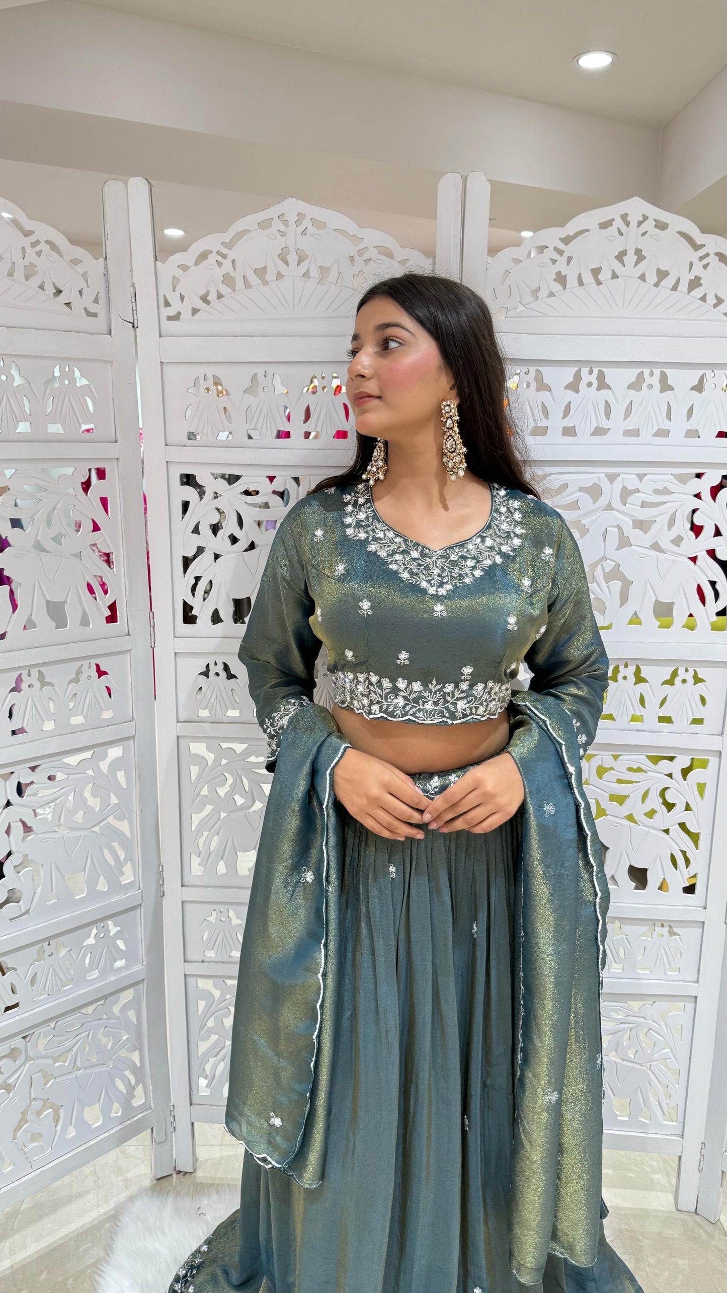 Lehenga Motiwork Sequence threadwok