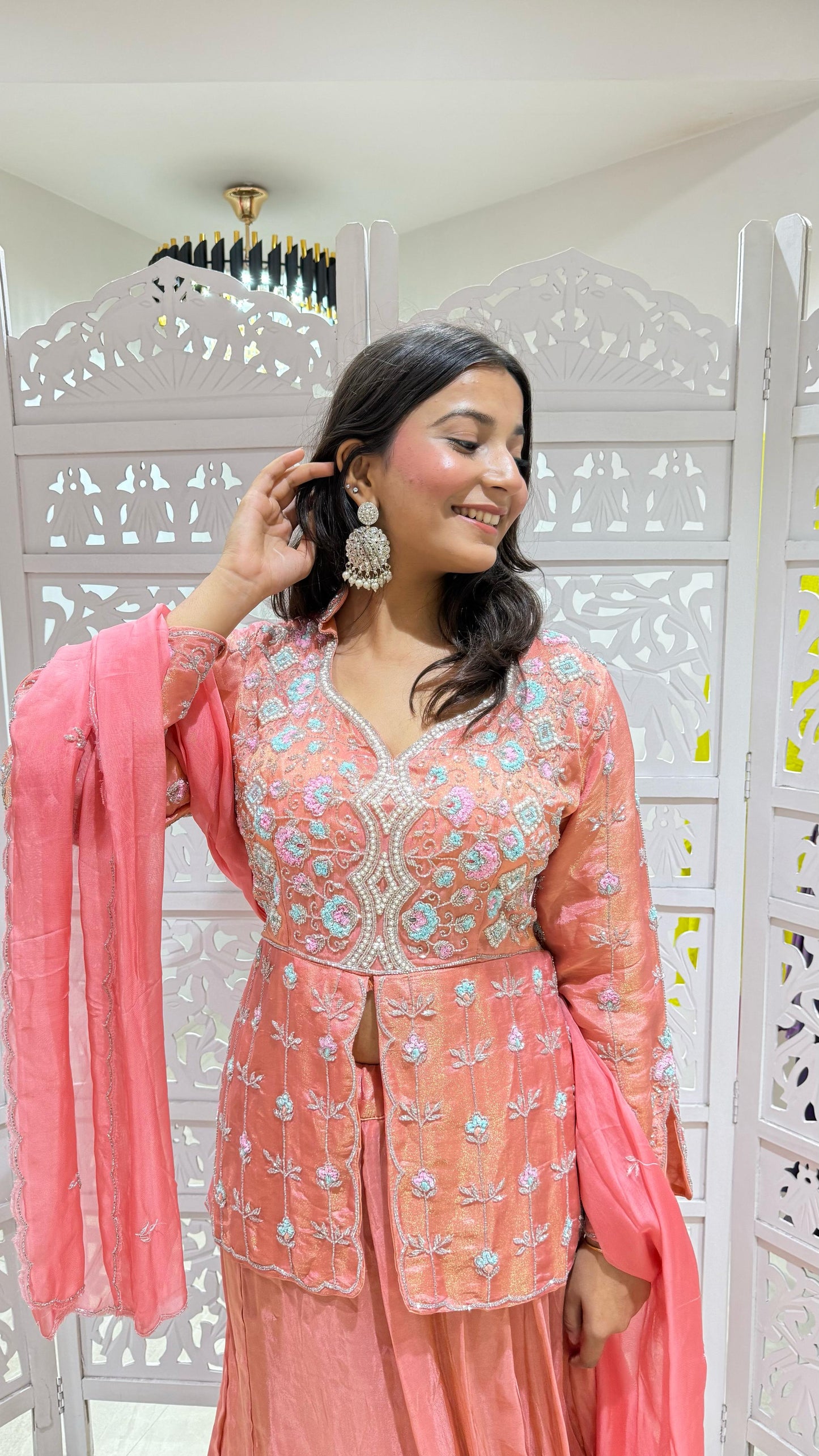 Lehenga Sequence Kathdaana Threadwork Motiwork