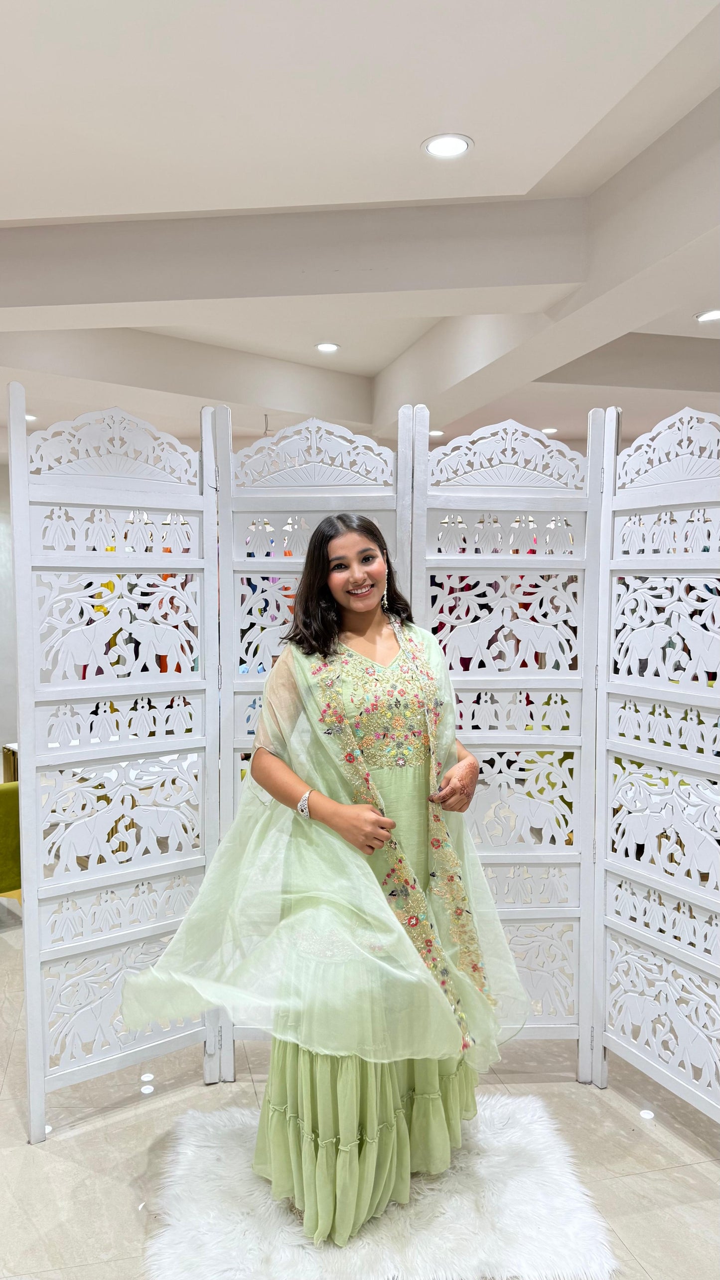 Kurti sharara with shurg
