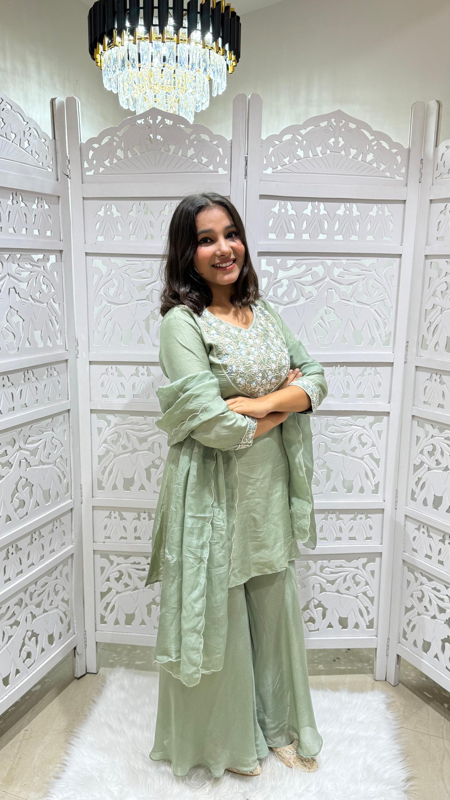 Three piece jardoshi Threadwork