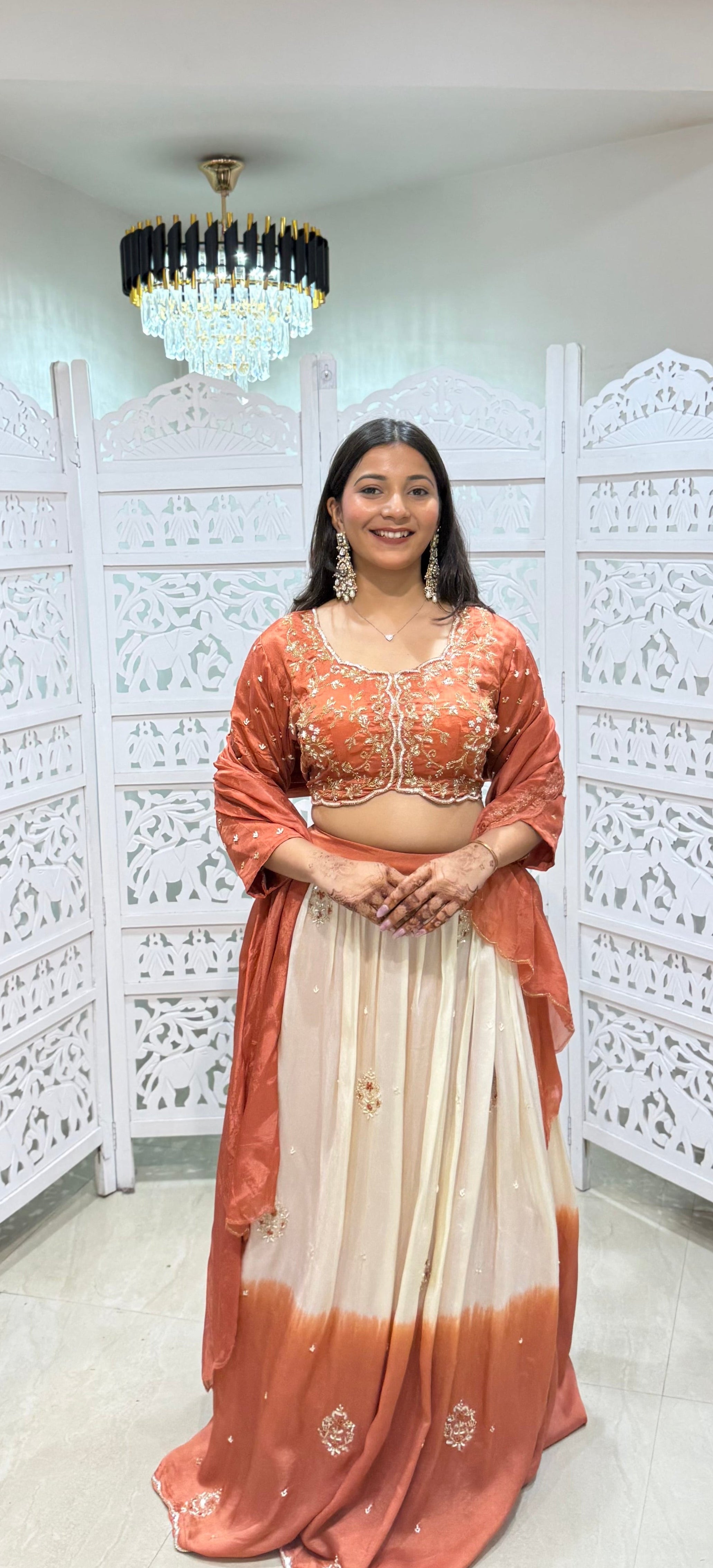 Crop top lehenga with duppata