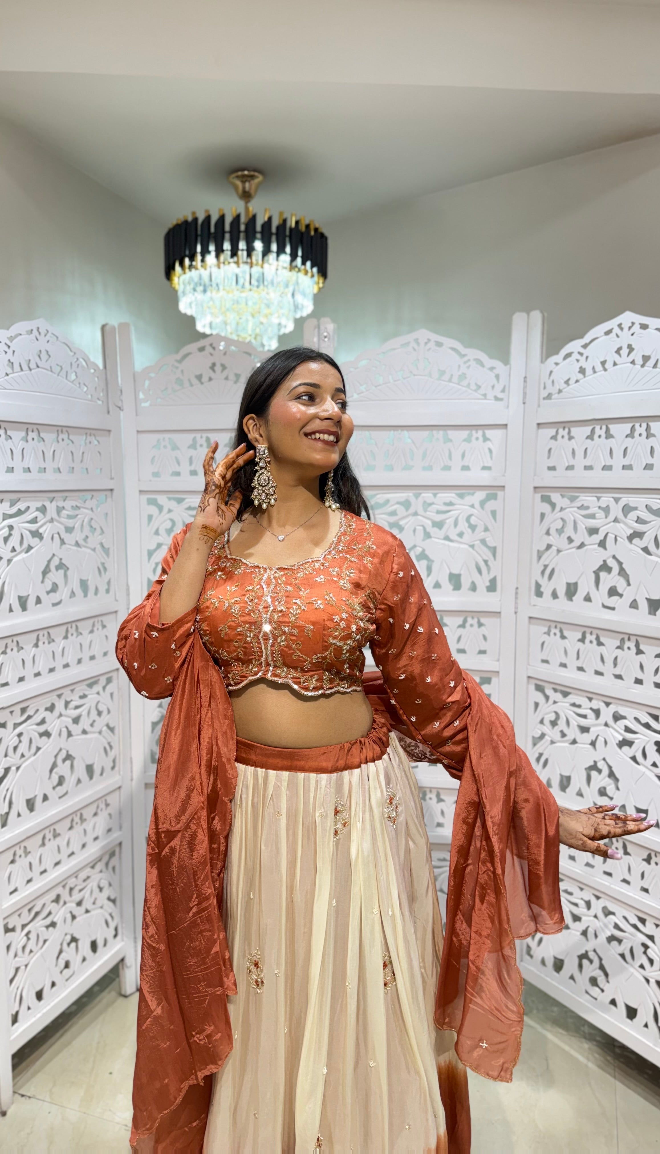 Crop top lehenga with duppata