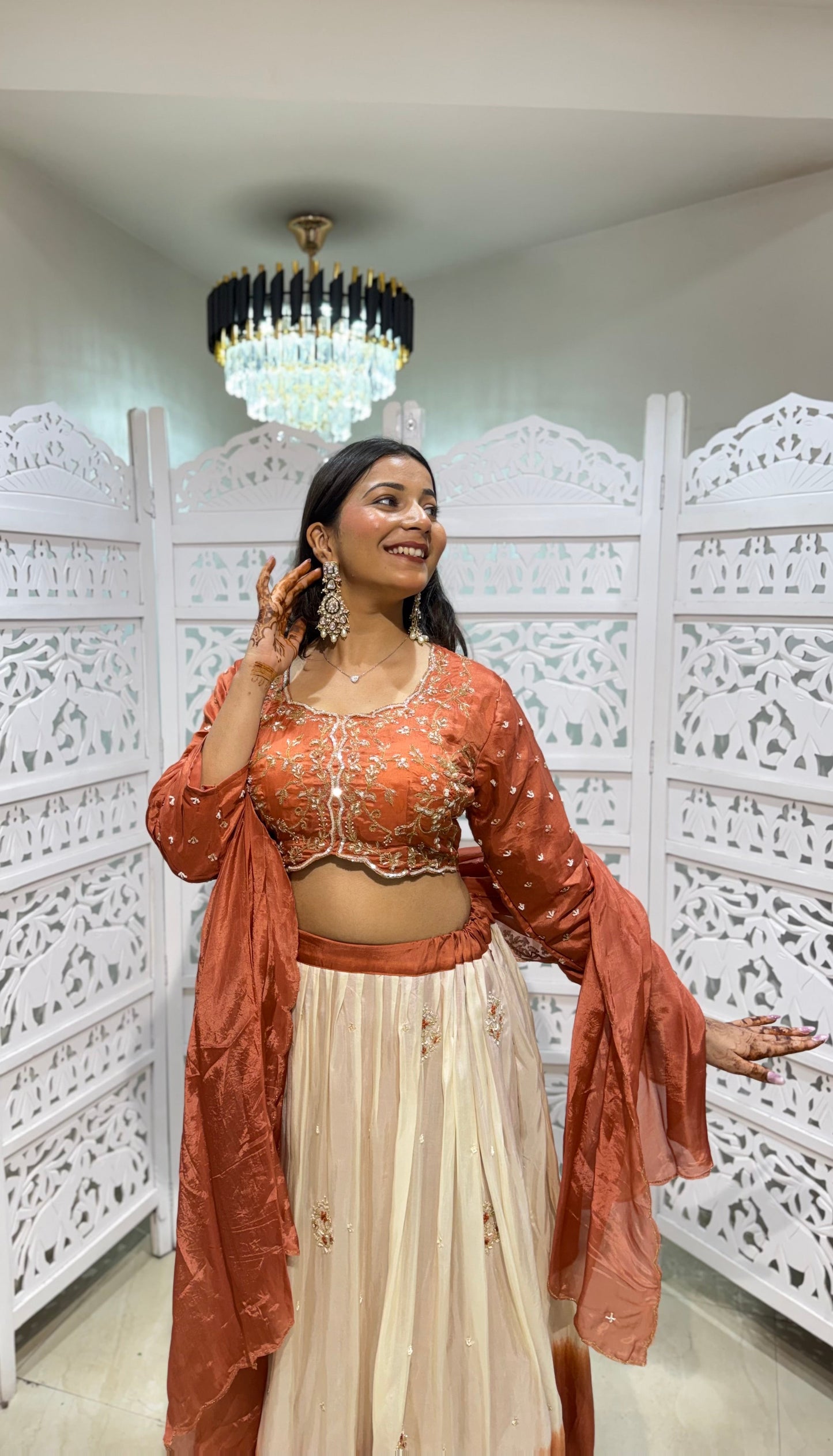Crop top lehenga with duppata