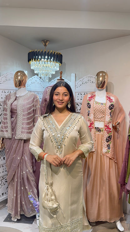 Kurti pant with potli