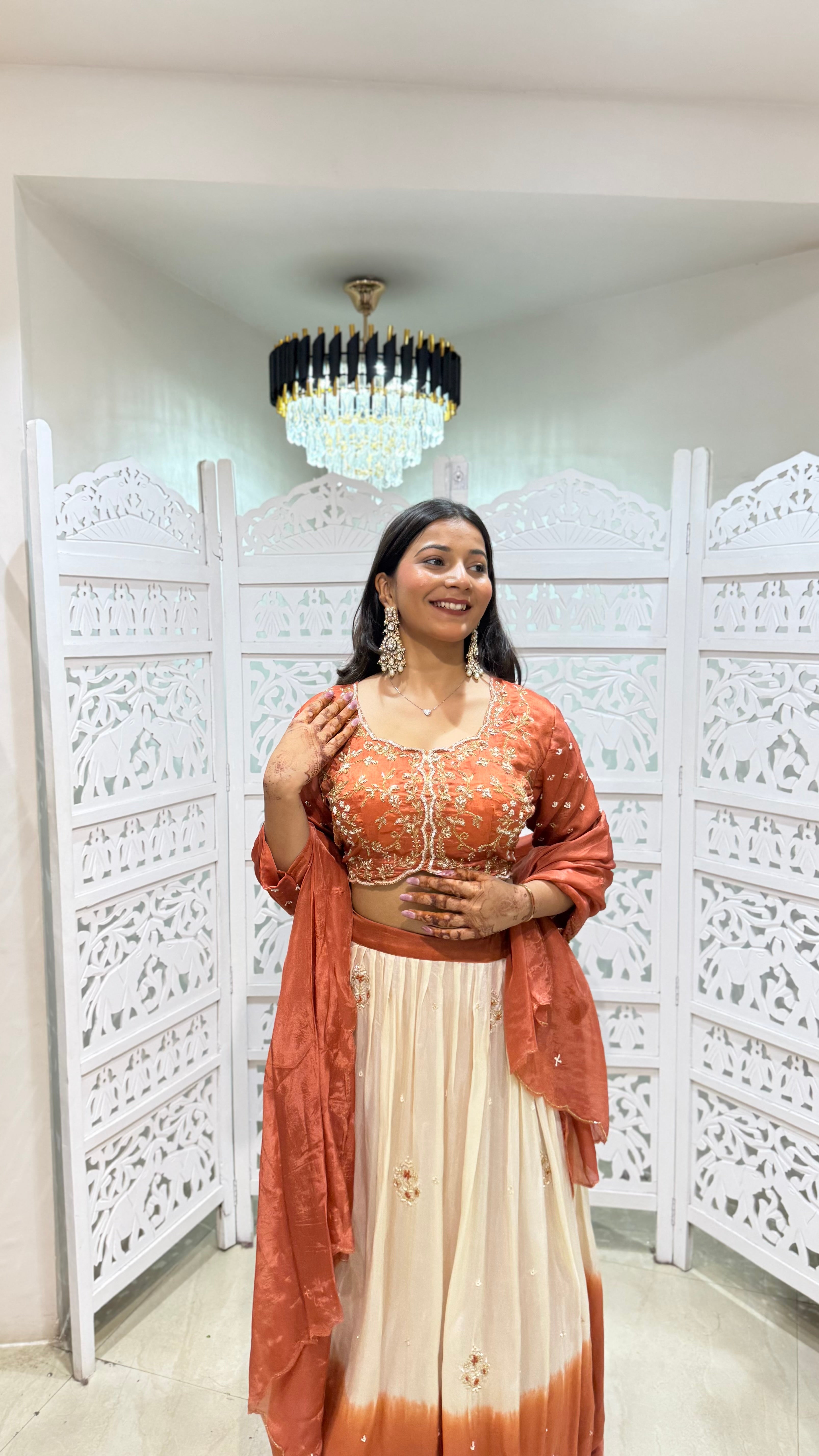 Crop top lehenga with duppata