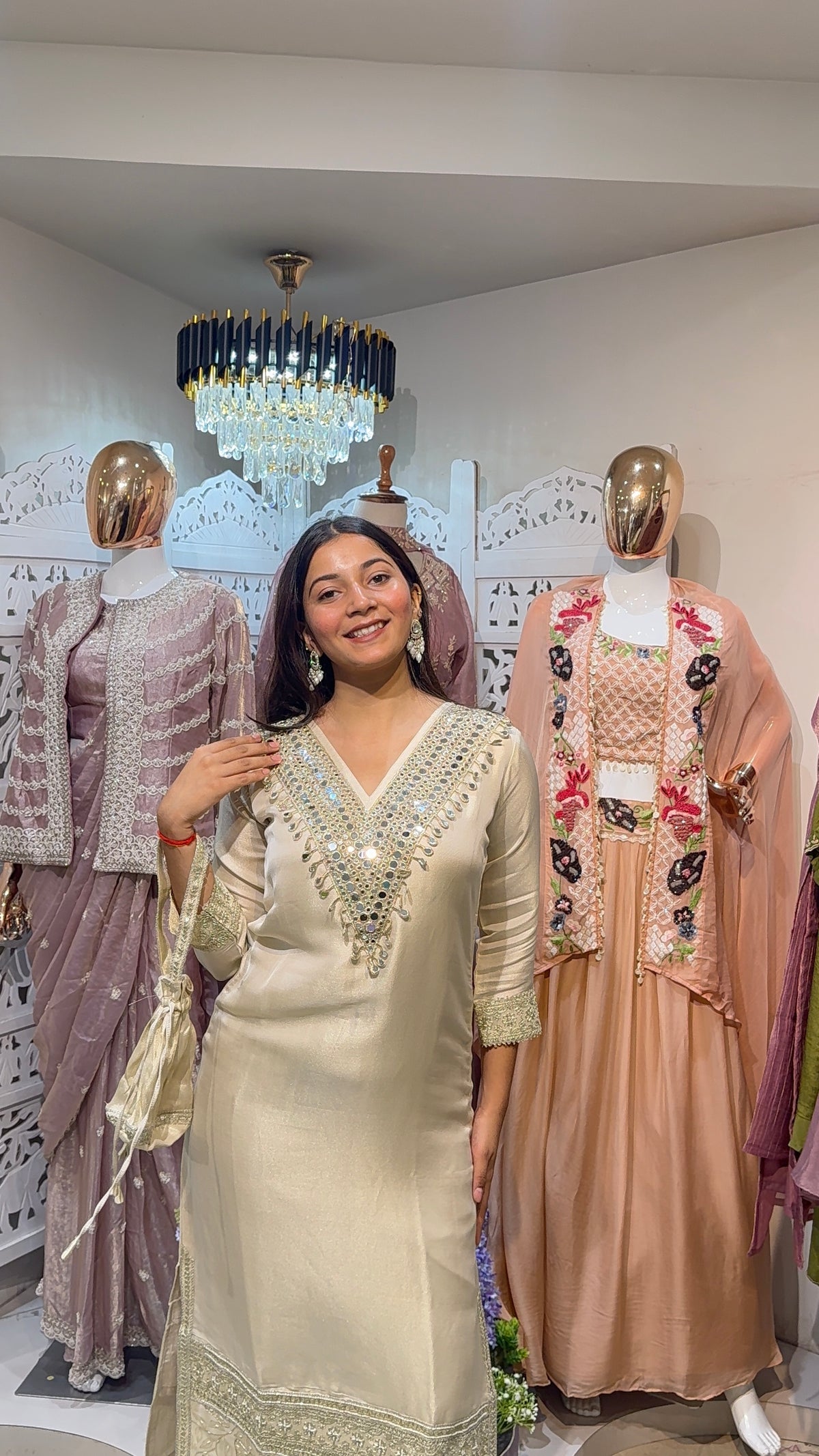 Kurti pant with potli