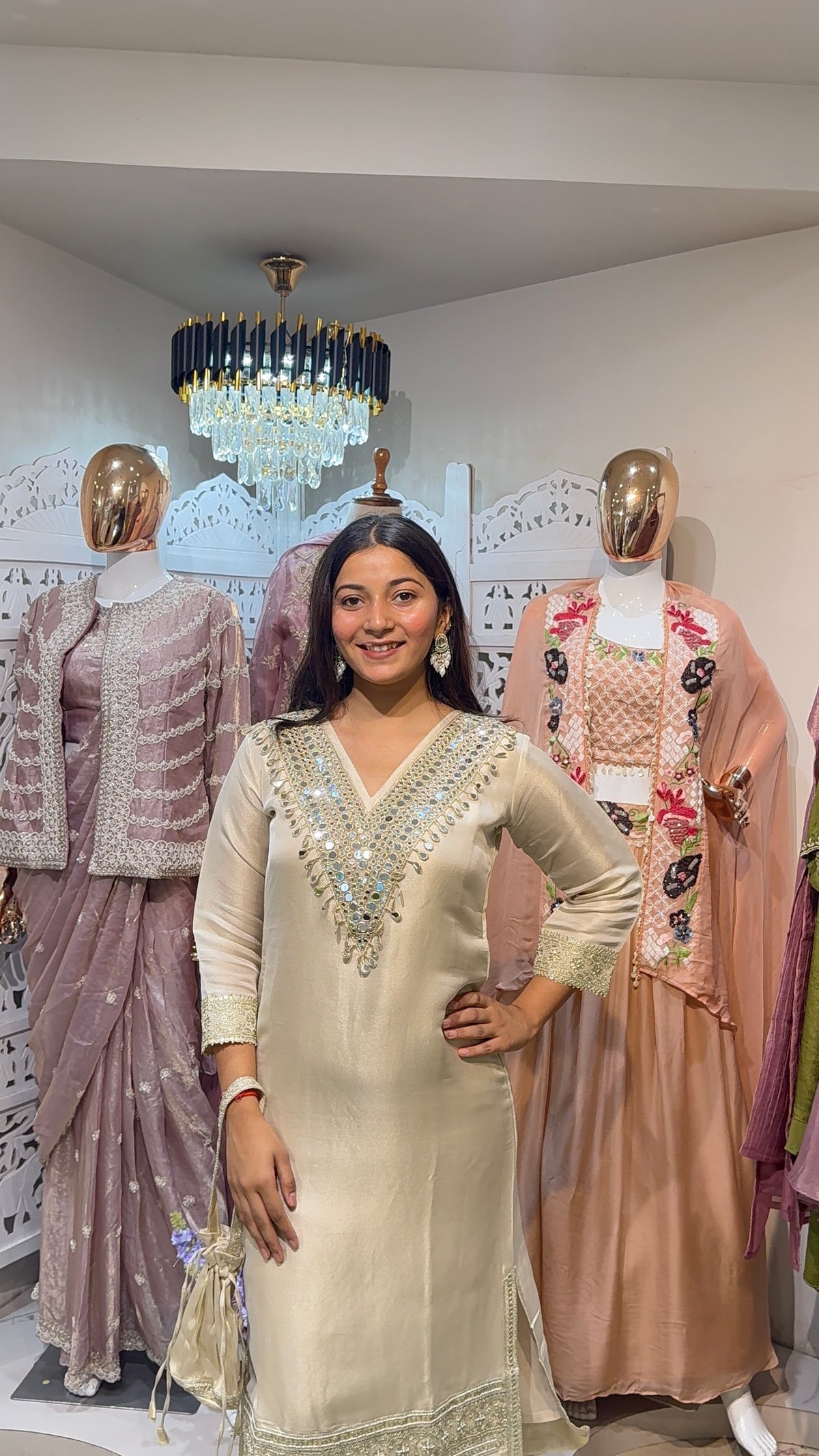 Kurti pant with potli