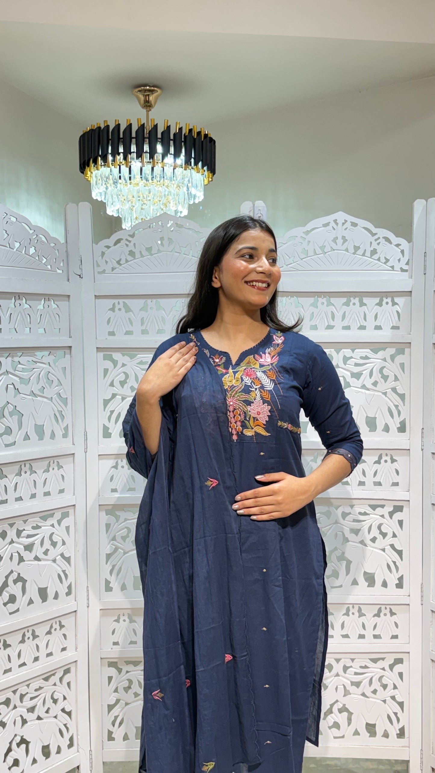 Three piece kurti pant set