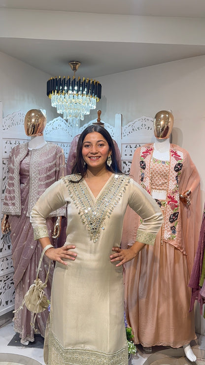 Kurti pant with potli