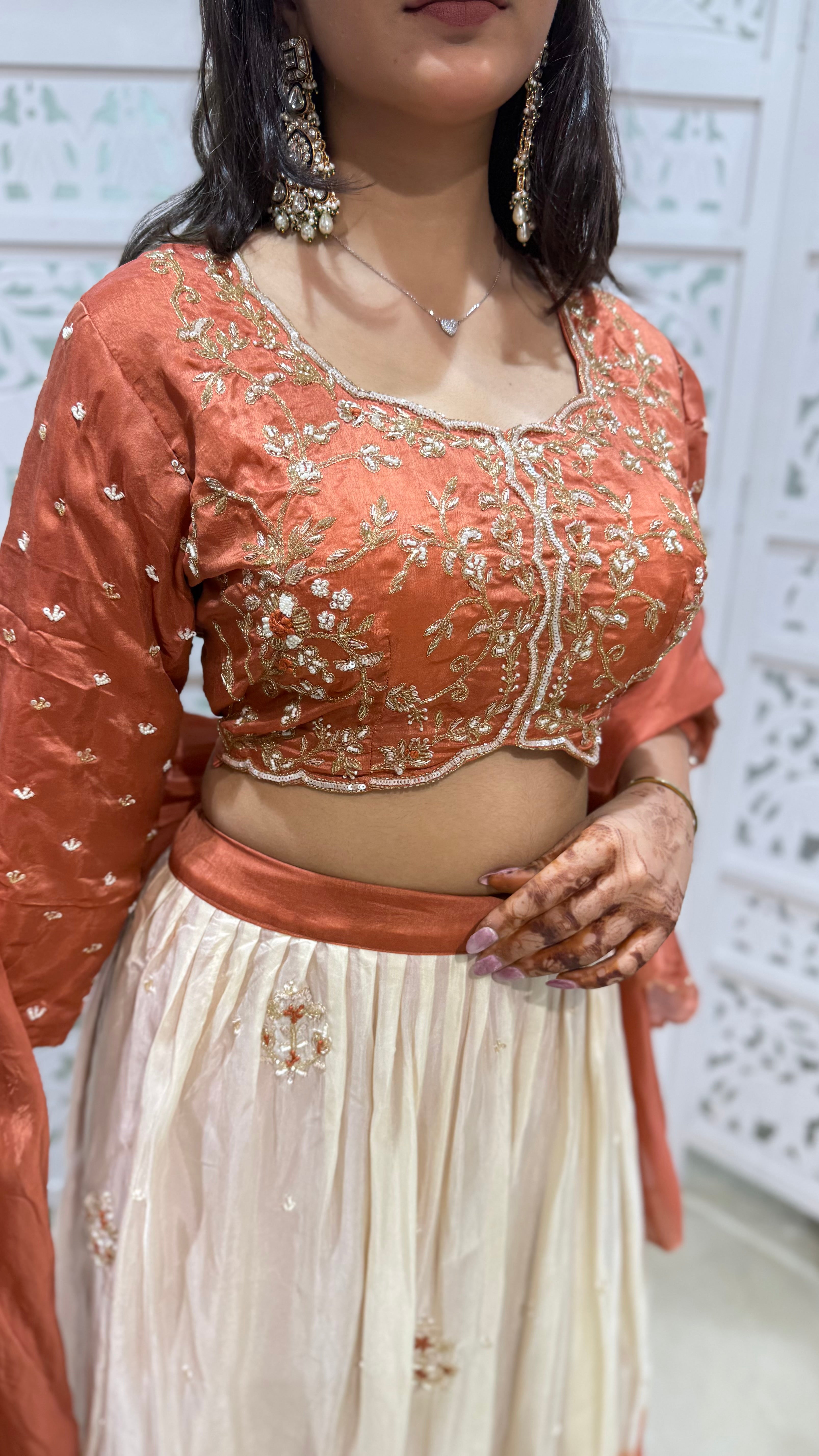 Crop top lehenga with duppata