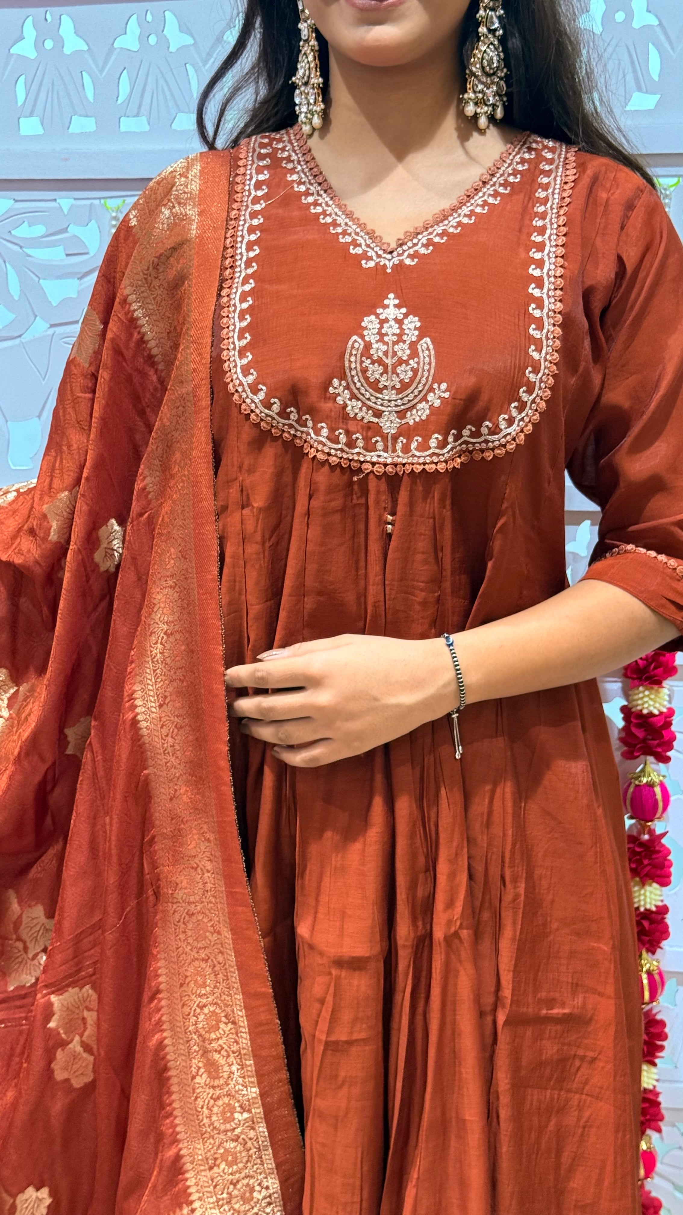 Anarkali pant with dupatta