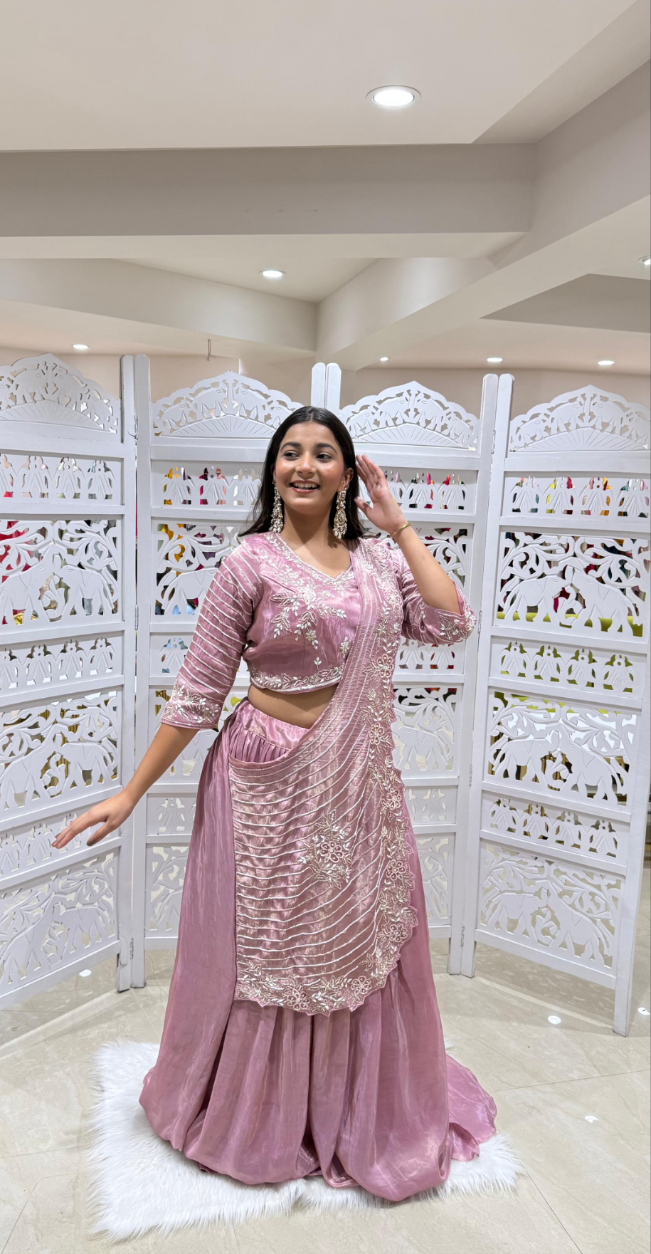 Saree style lehenga
