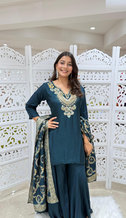 Kurti plazo with dupatta