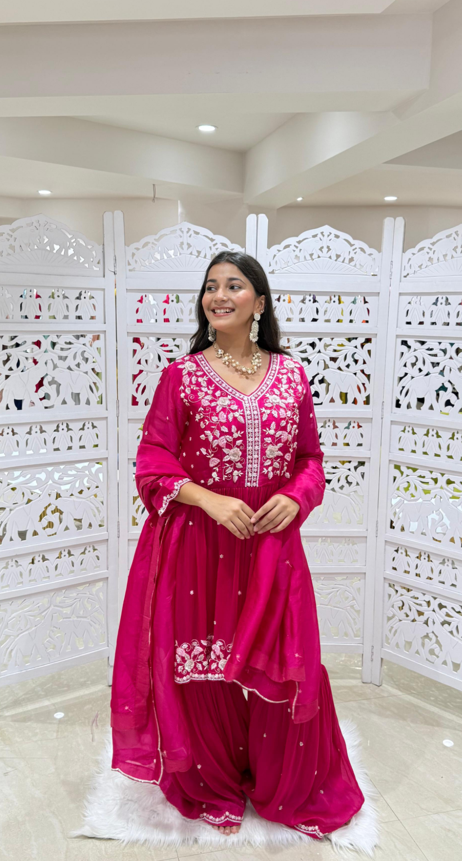Three piece kurti sharara with Duppata