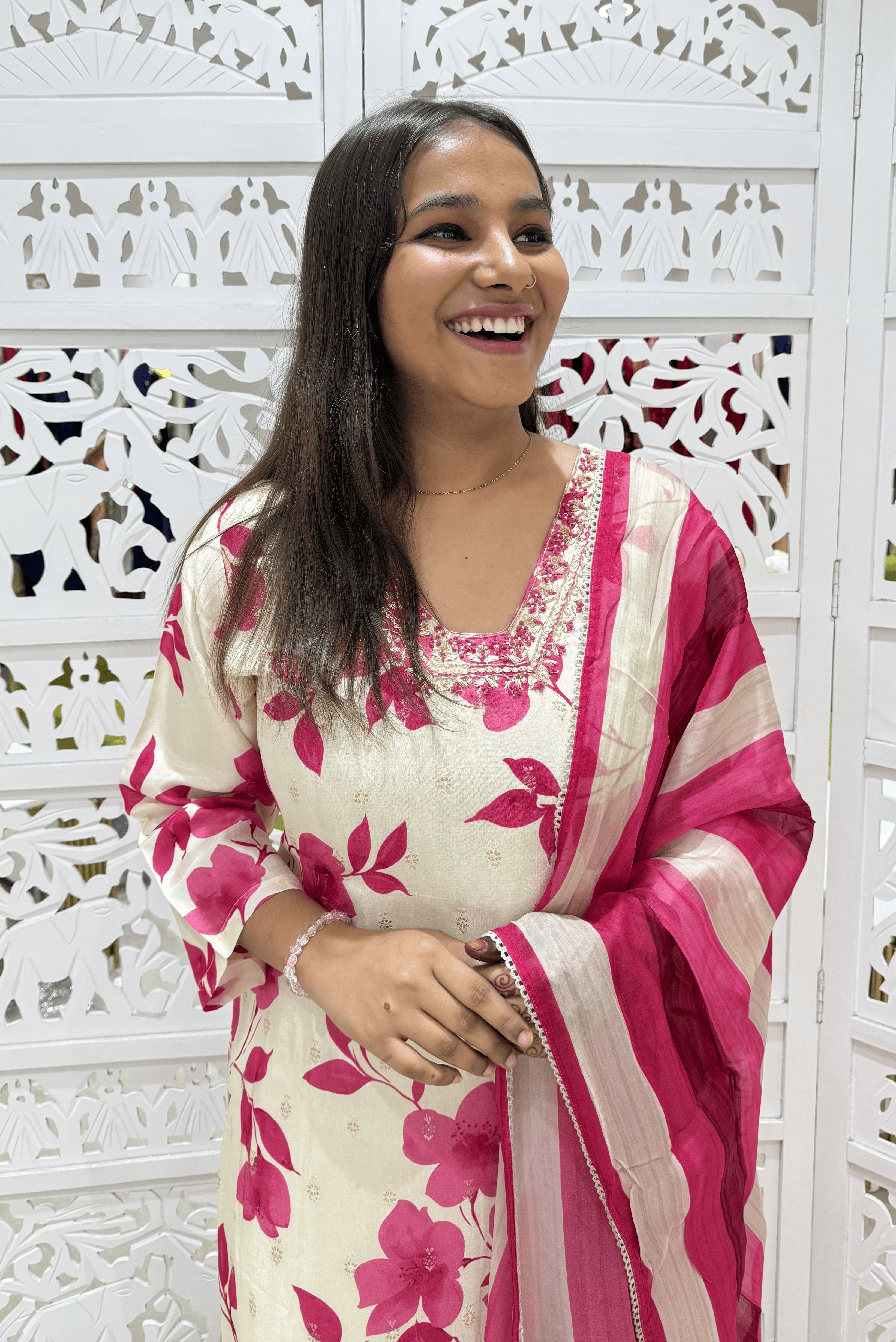 Dola Silk Digital Flowers Print Kurti Set
